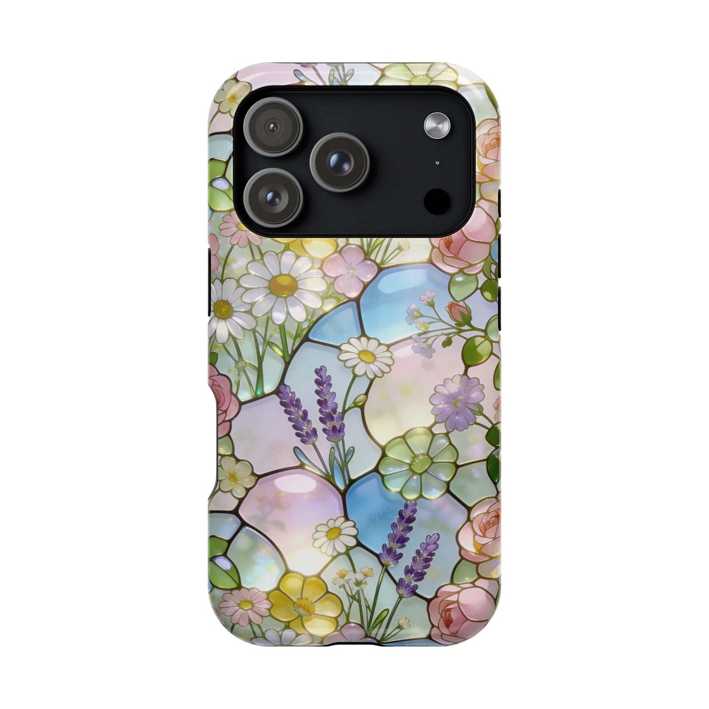 Stained Glass Floral iPhone Case — Magnetic Impact-Resistant