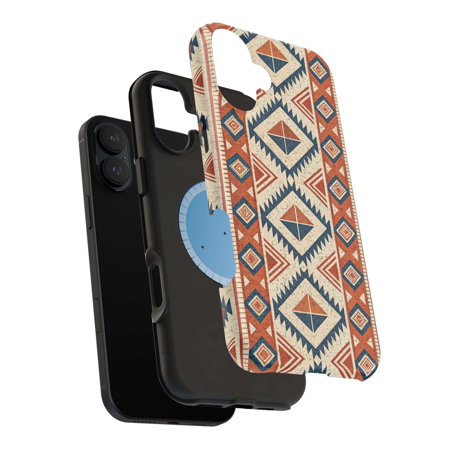 iPhone magnetic tough case with durable tribal inspired pattern design and dual-layer protection
