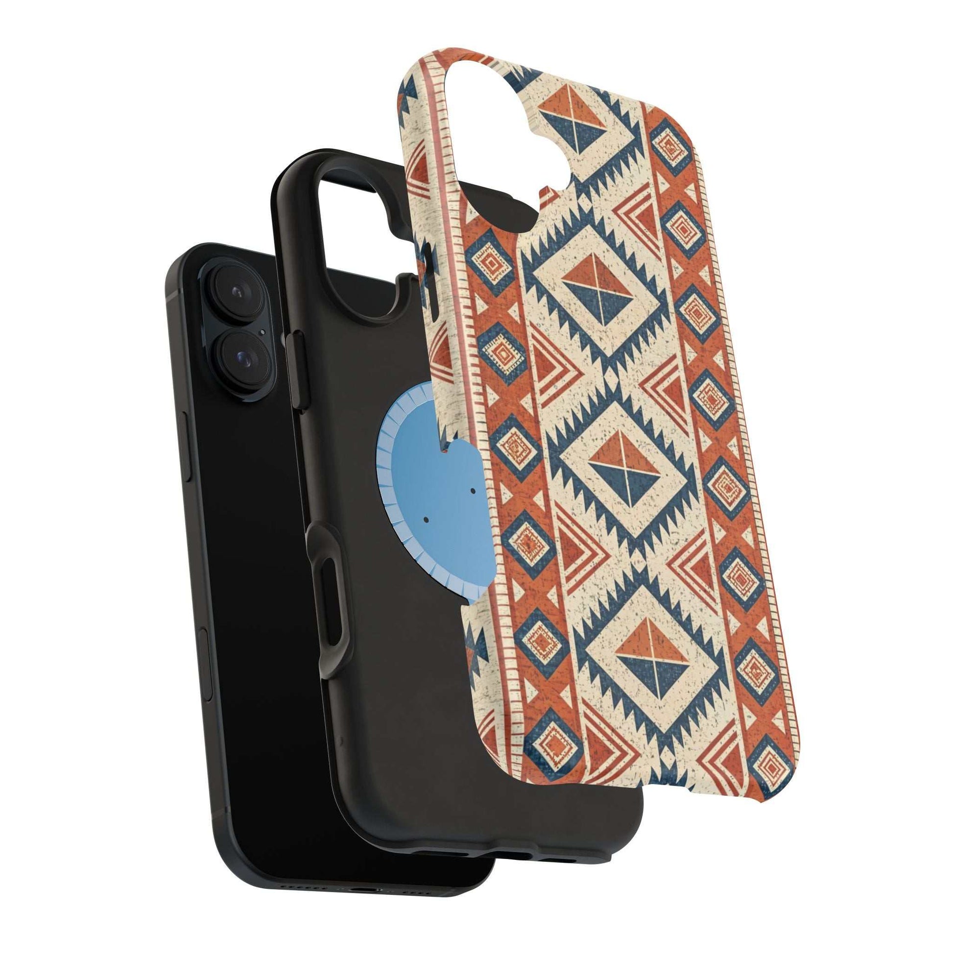 iPhone magnetic tough case with durable tribal inspired pattern design and dual-layer protection