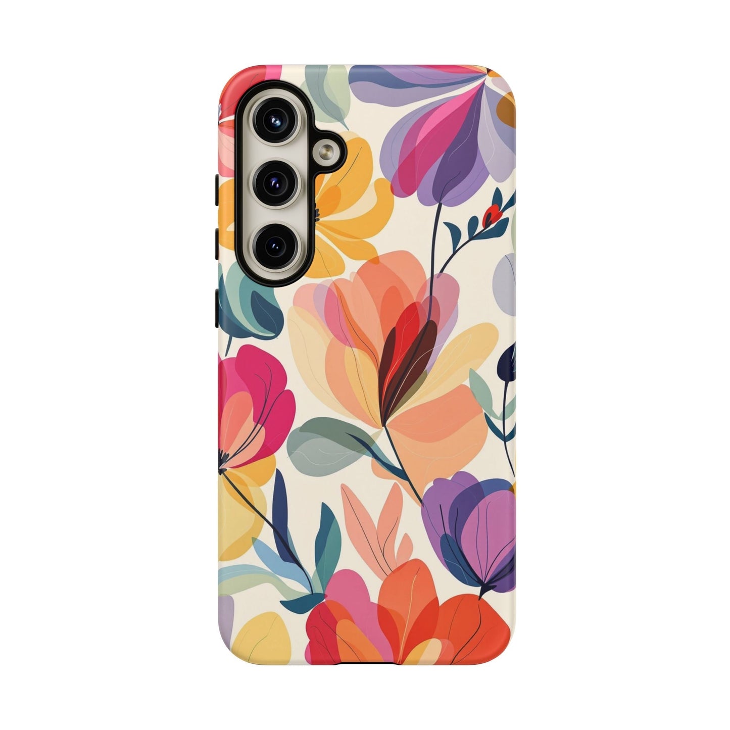 Watercolor floral Samsung tough case with durable shock-absorbing design and vibrant 3D wrap print