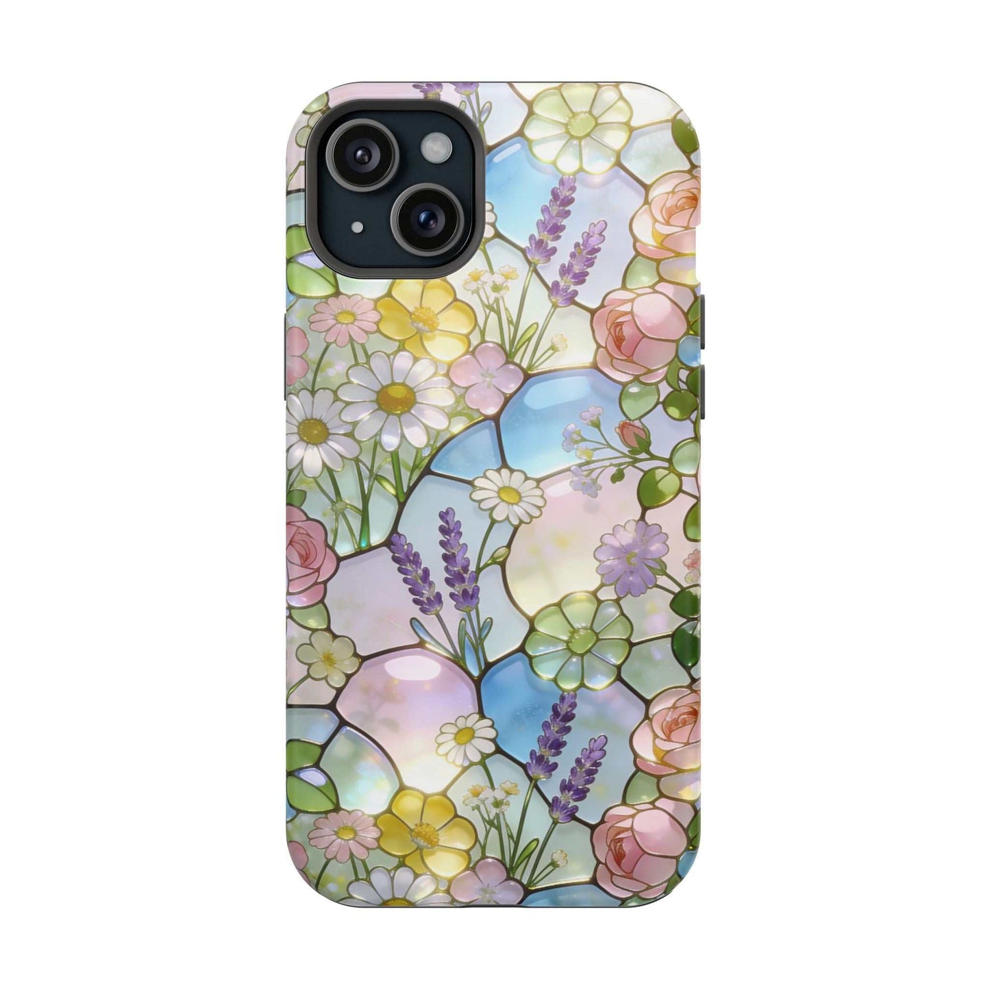 Stained Glass Floral iPhone Case — Magnetic Impact-Resistant