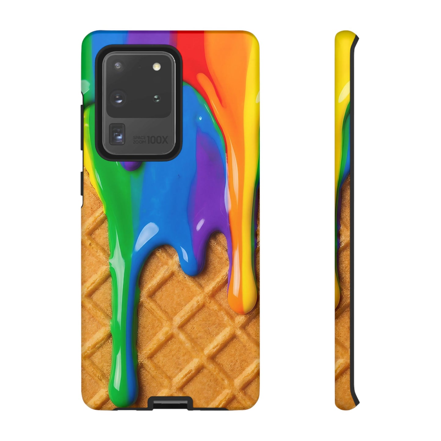 Rainbow Waffle Drip Samsung Phone Case — Tough Protective Cover
