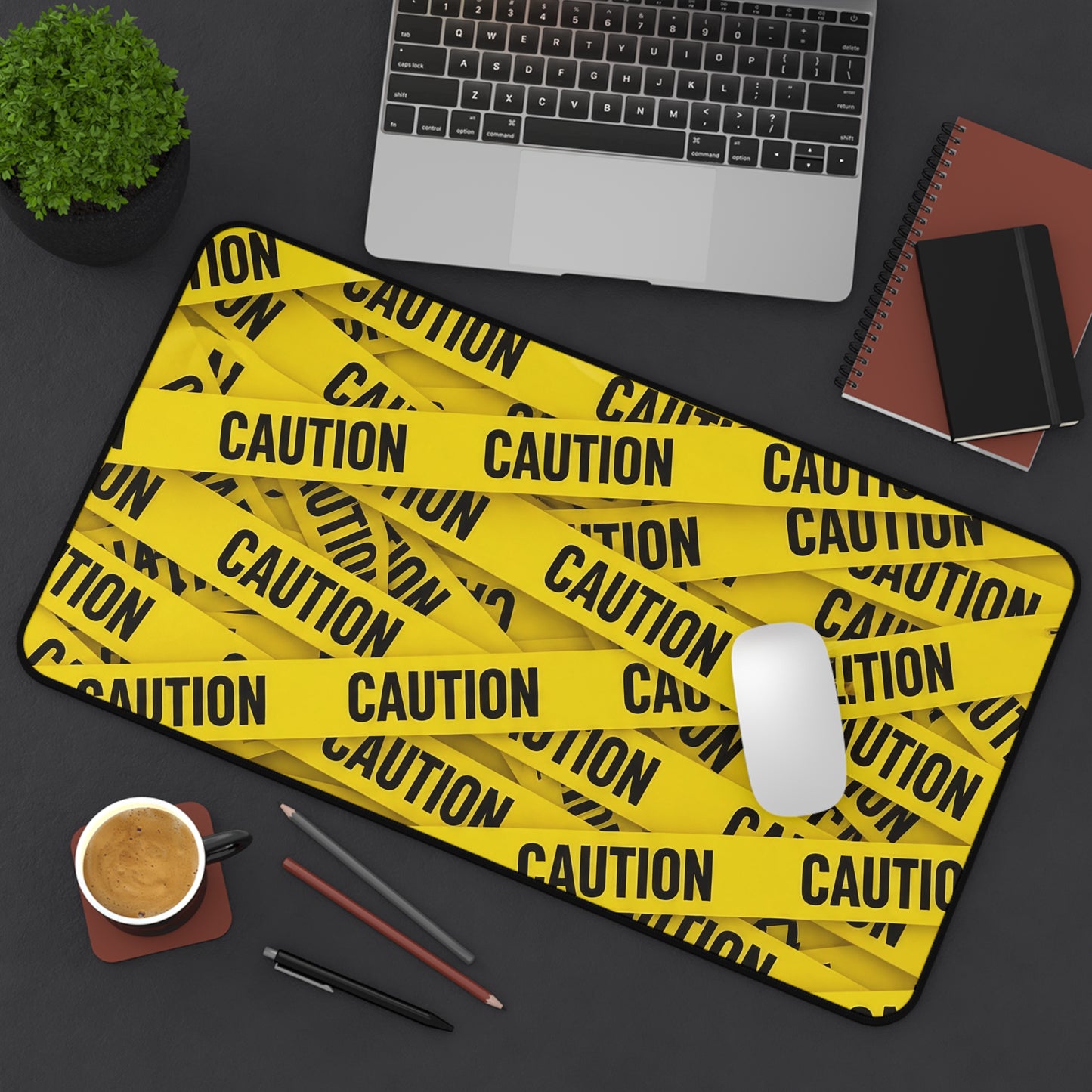 Desk Mat - Caution Tape Filled