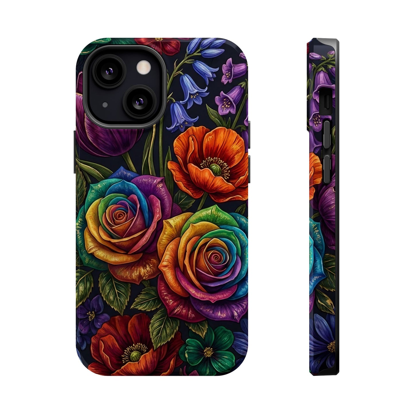 Rainbow Rose iPhone Tough Case — Magnetic Impact-Resistant Phone Case