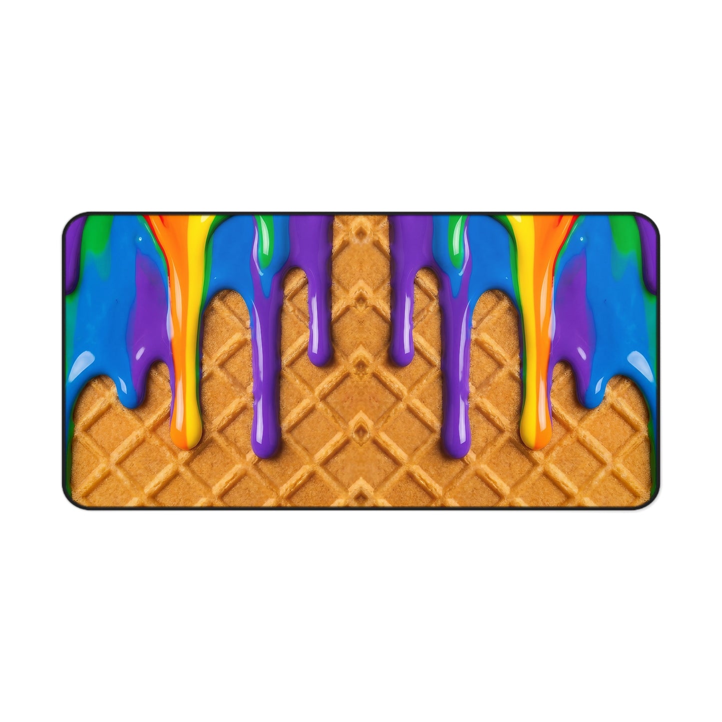 Rainbow Waffle Drip Desk Mat