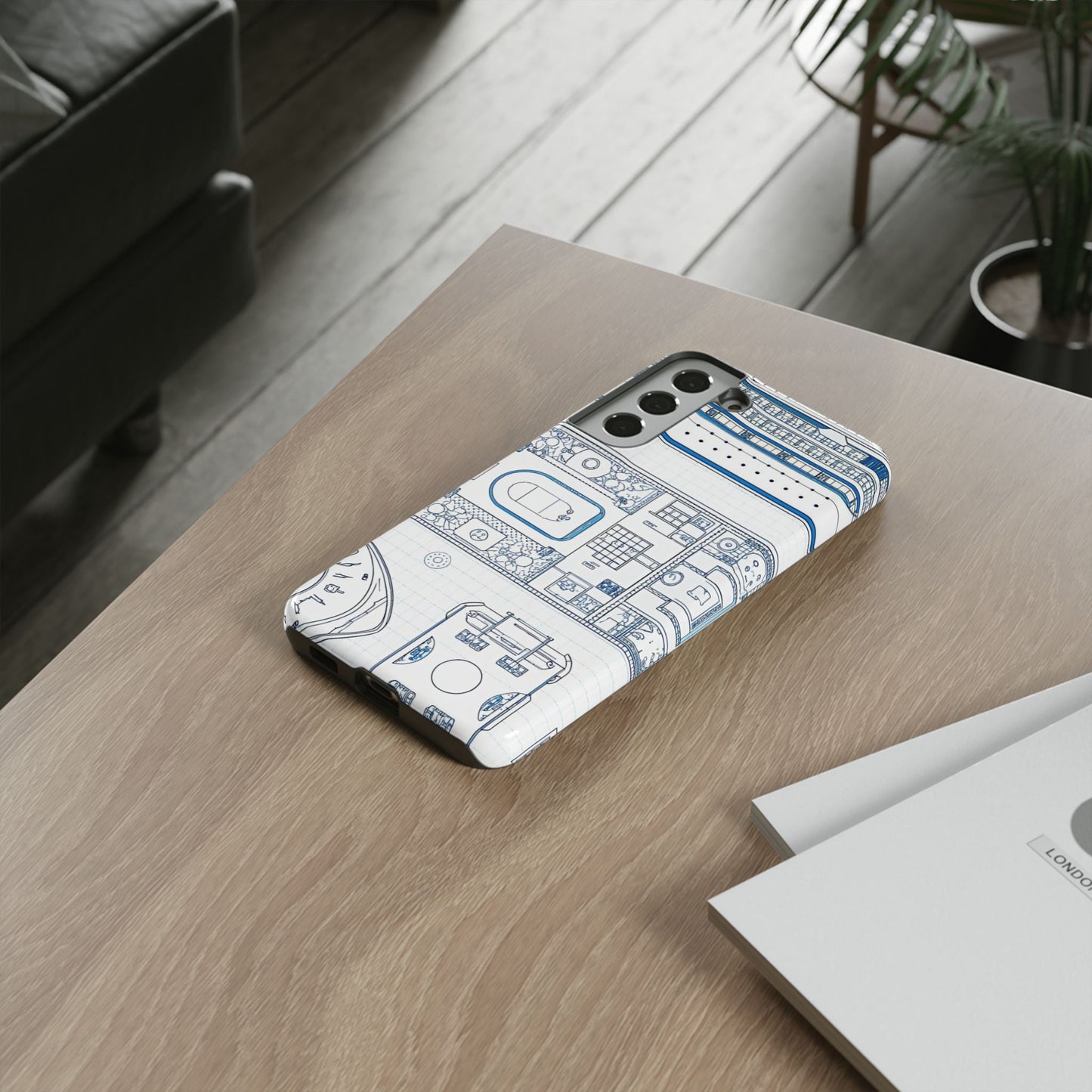 Samsung phone case with cruise ship design featuring 3D wrap, impact resistant and UV protected for durable phone protection.