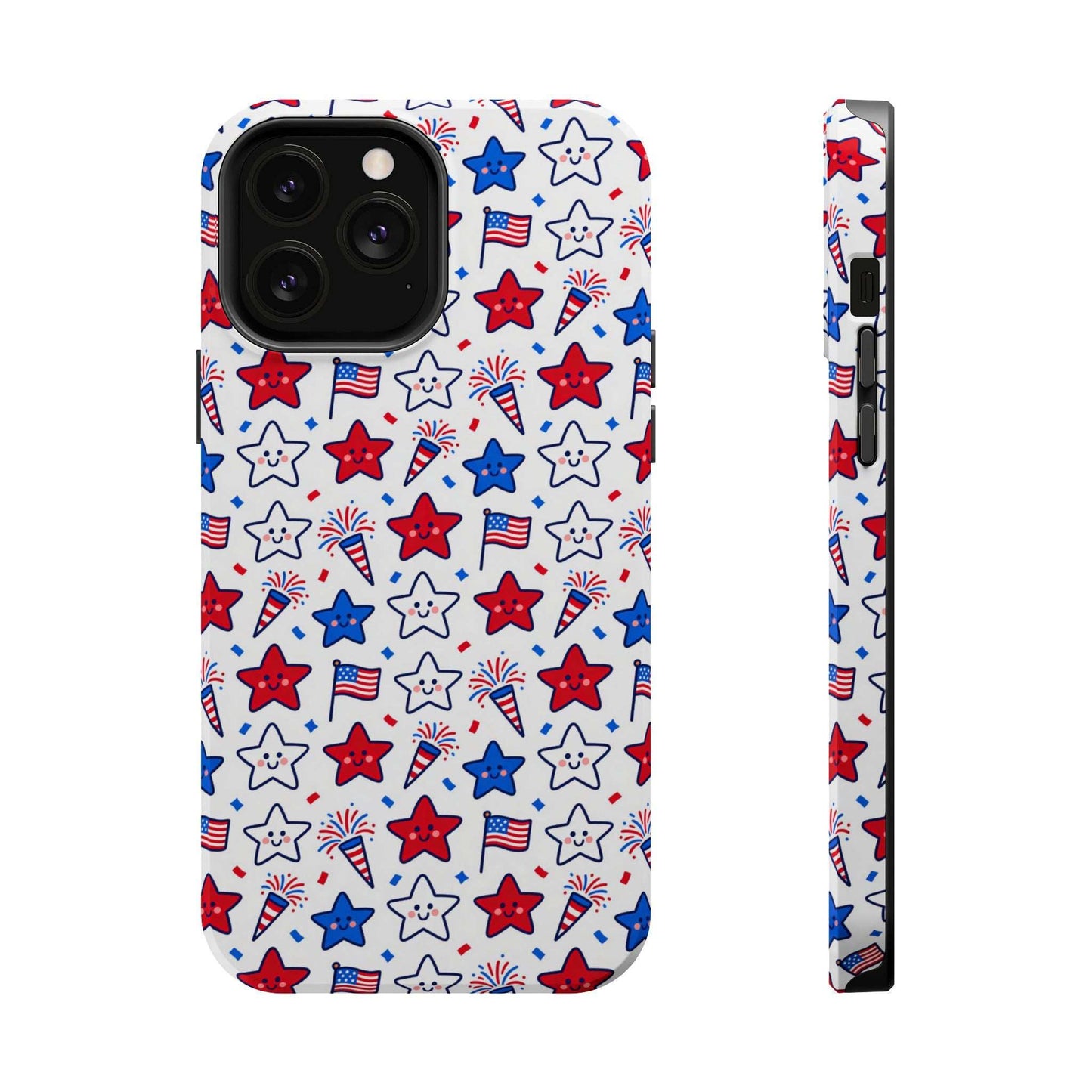 Kawaii 4th of July Phone Case – Cute Patriotic iPhone Case with MagSafe, Shockproof Protective Cover