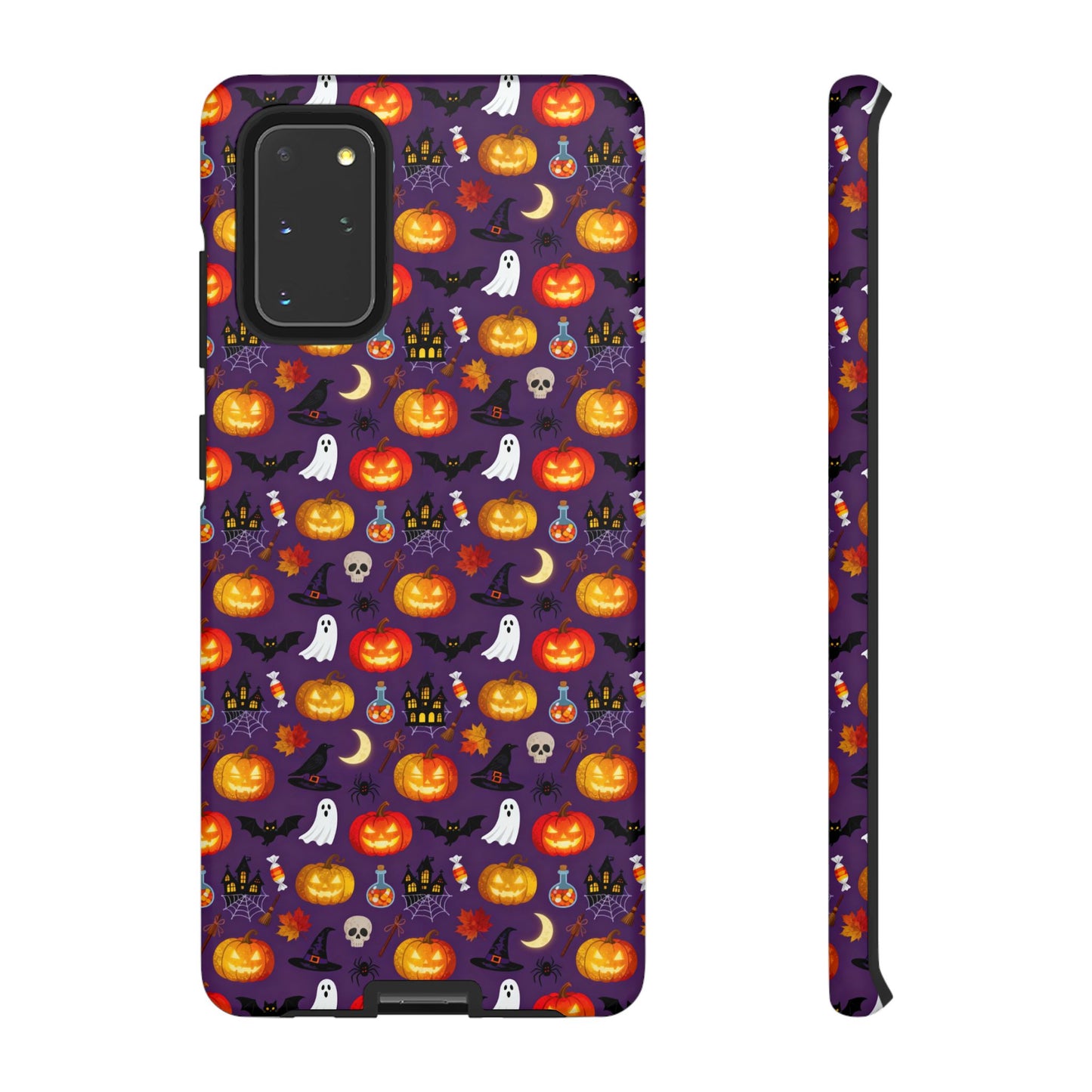 Halloween Pattern Tough Phone Case — Cute Pumpkin, Ghost & Skull