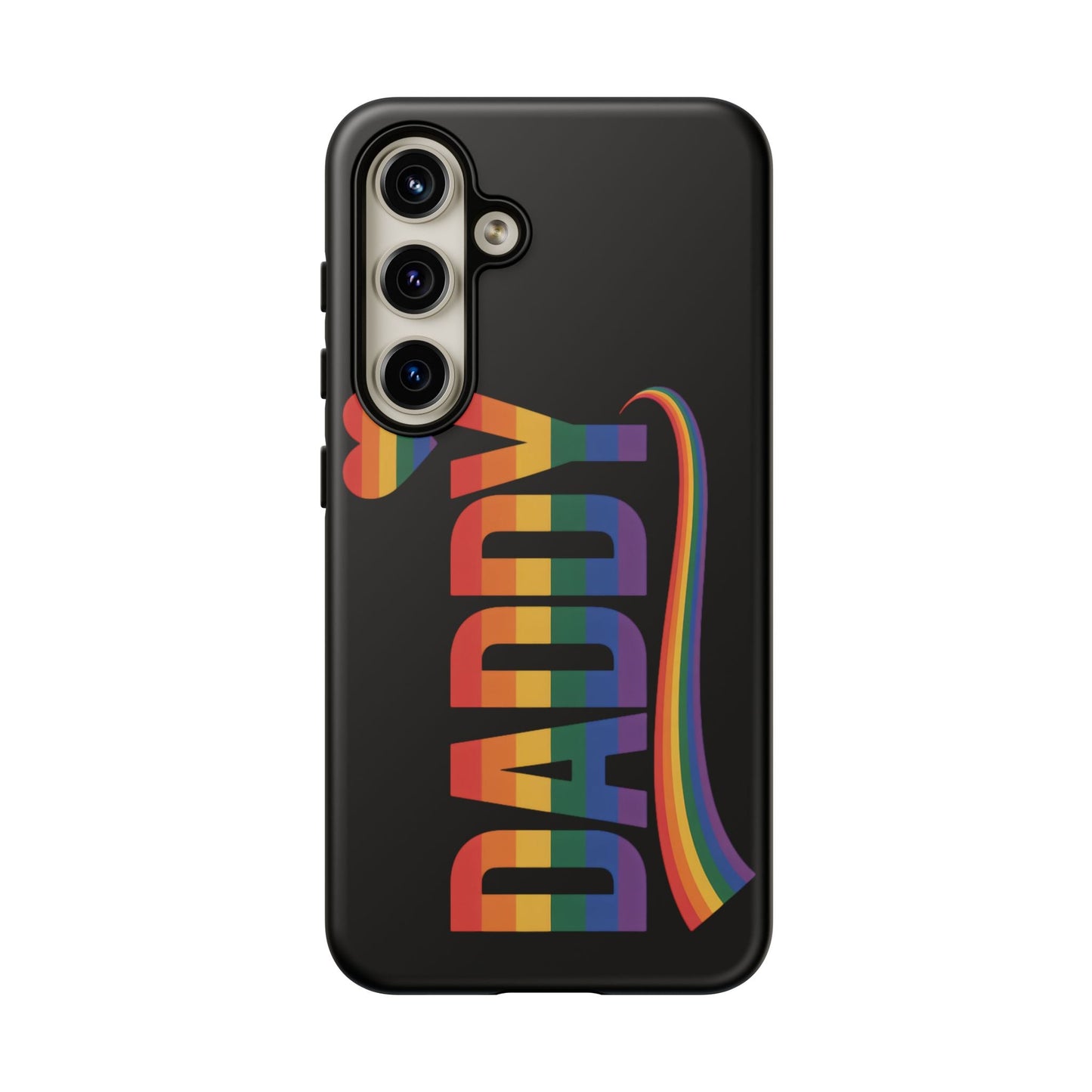 Samsung Tough Case with rainbow LGBT-inspired Daddy design for Samsung Galaxy phone protection