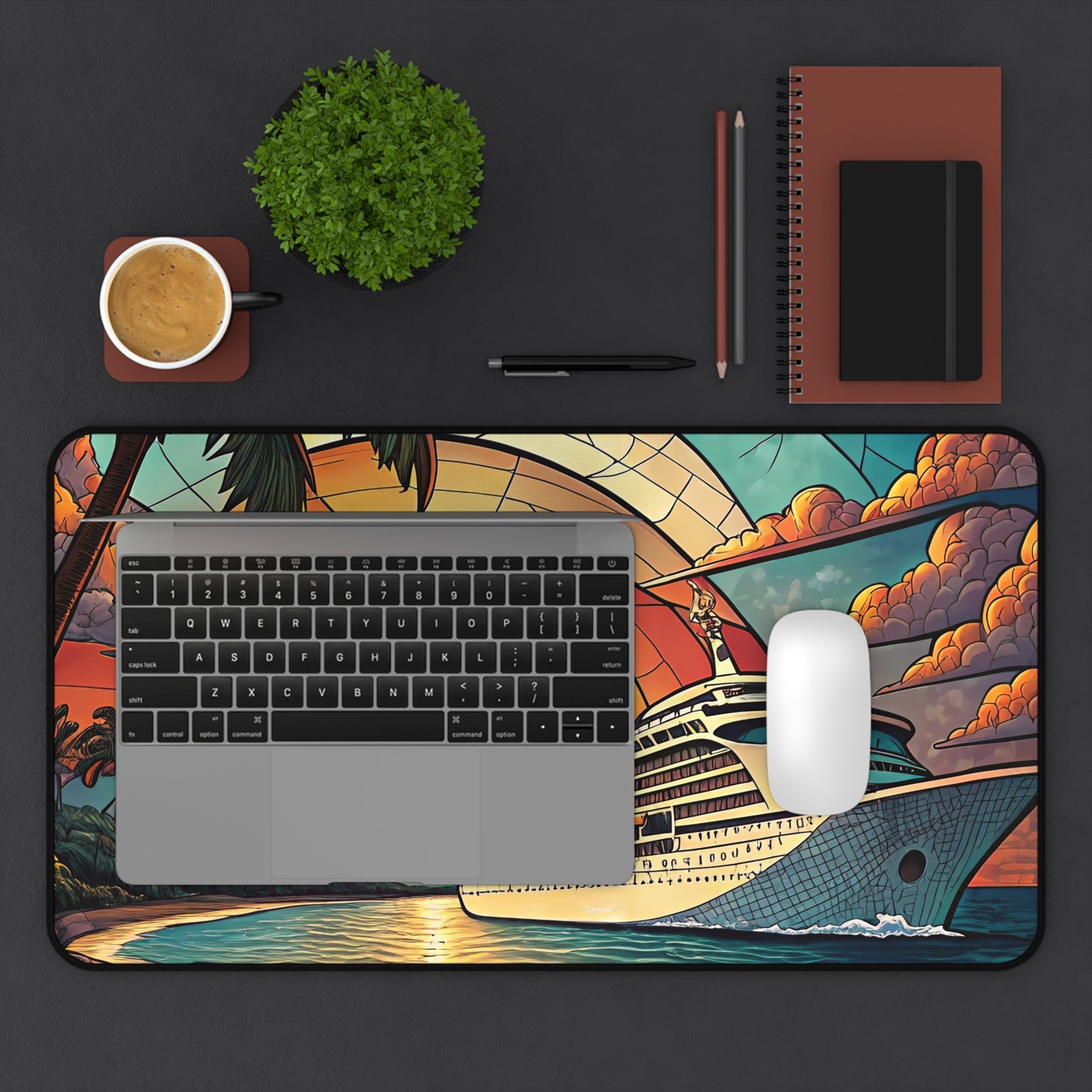 Cruise Life Stained Glass Inspired Desk Mat