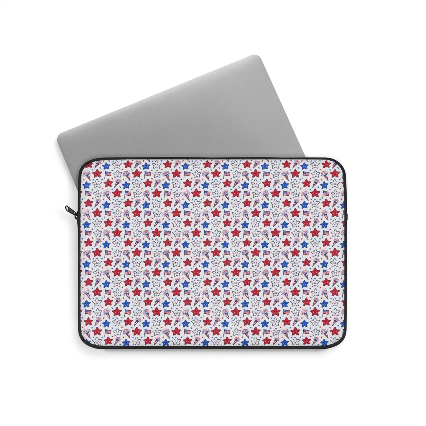Kawaii 4th of July Laptop Sleeve – Cute Patriotic Laptop Case with Plush Protection