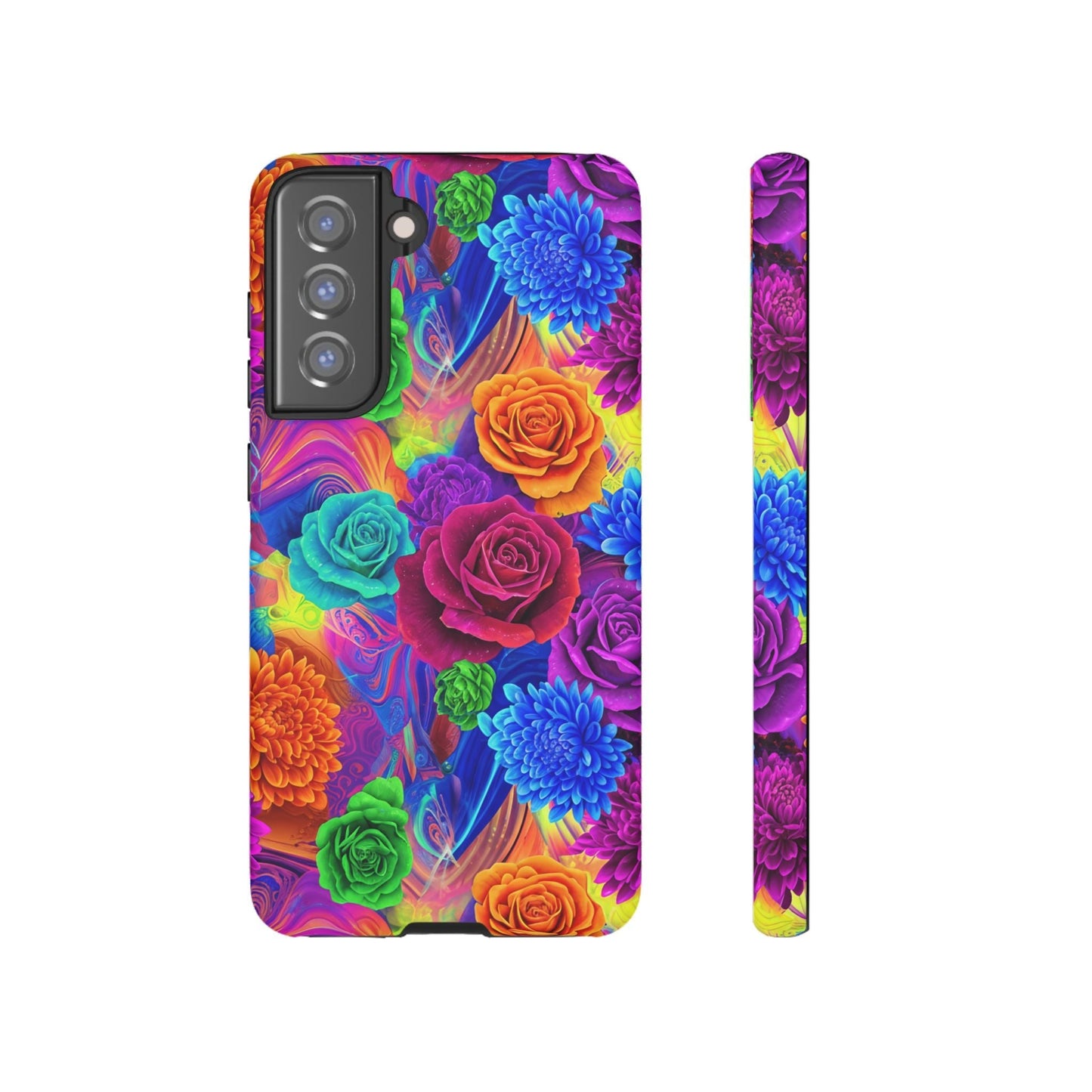 Vibrant Floral Samsung Phone Case with colorful 3D wrap floral design and durable protective cover for Samsung phones