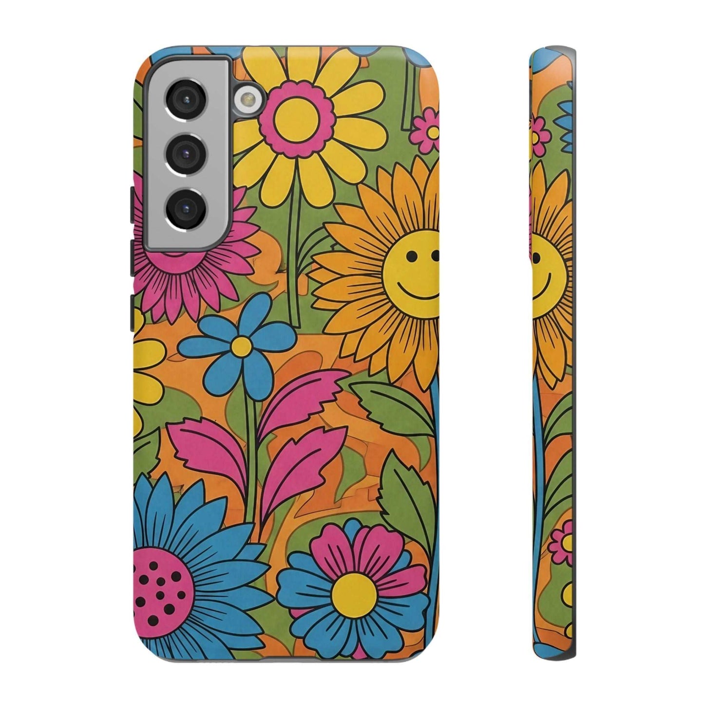 Colorful Flower Power Samsung Phone Case with 3D wrap and impact-resistant protection