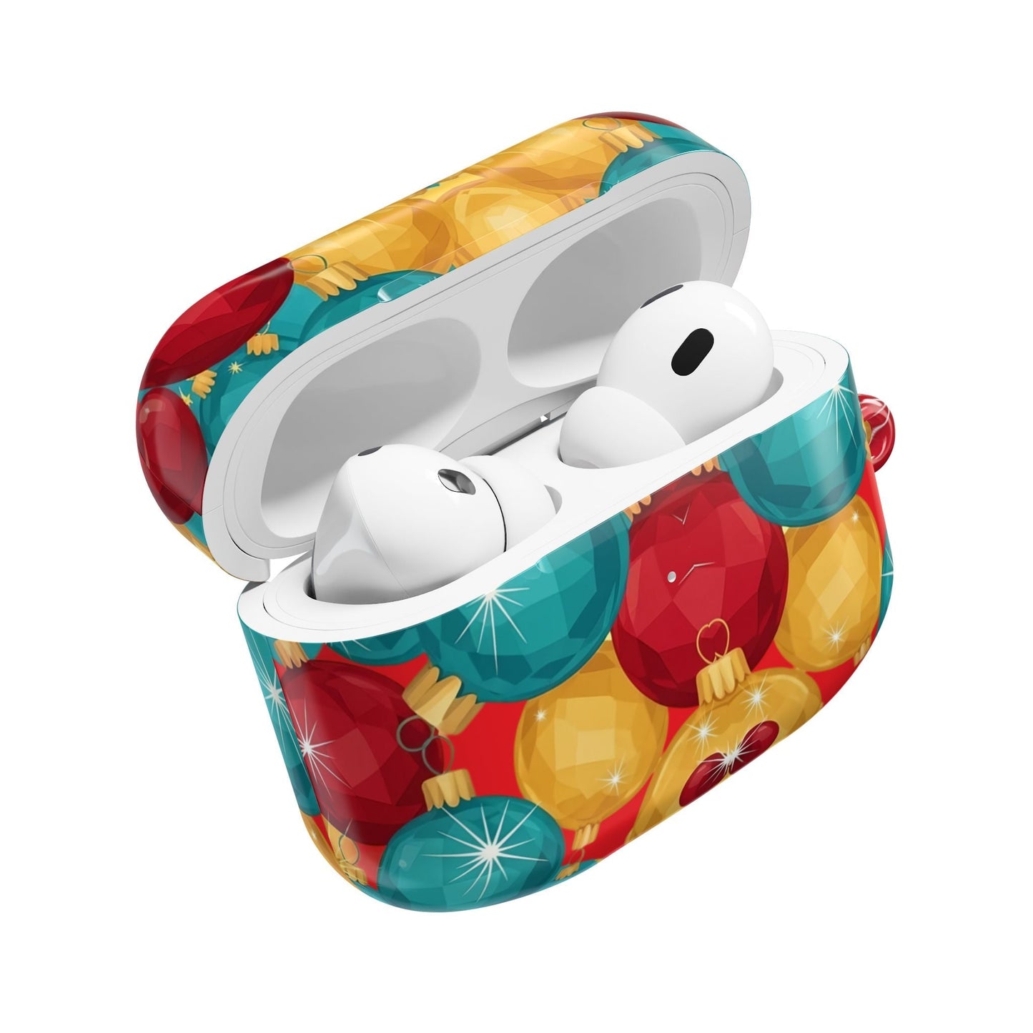 Christmas Tree Sparkle Bulb AirPod Case with colorful holiday ornaments design for AirPods protection