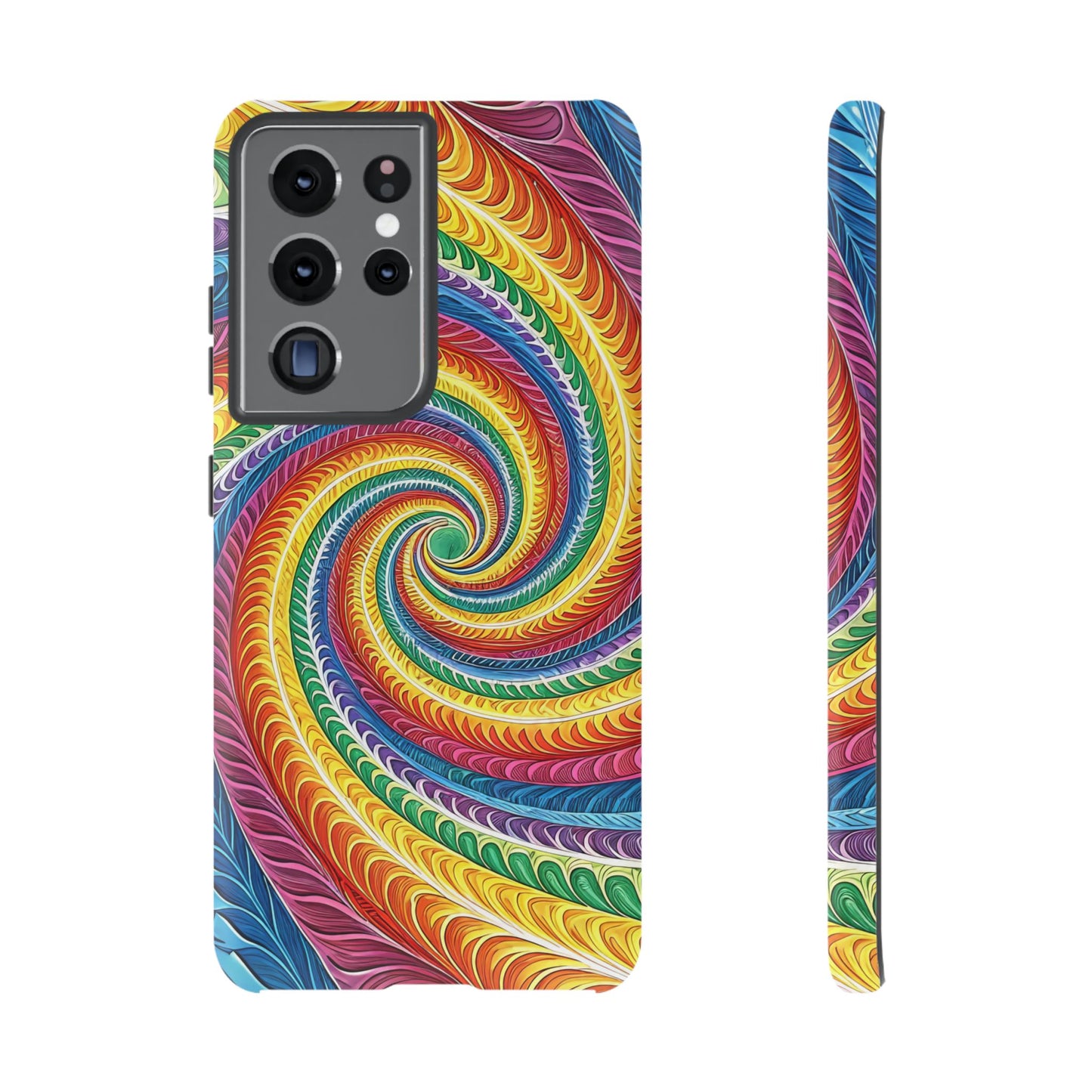 Samsung Phone Case - Rainbow Swirl Design