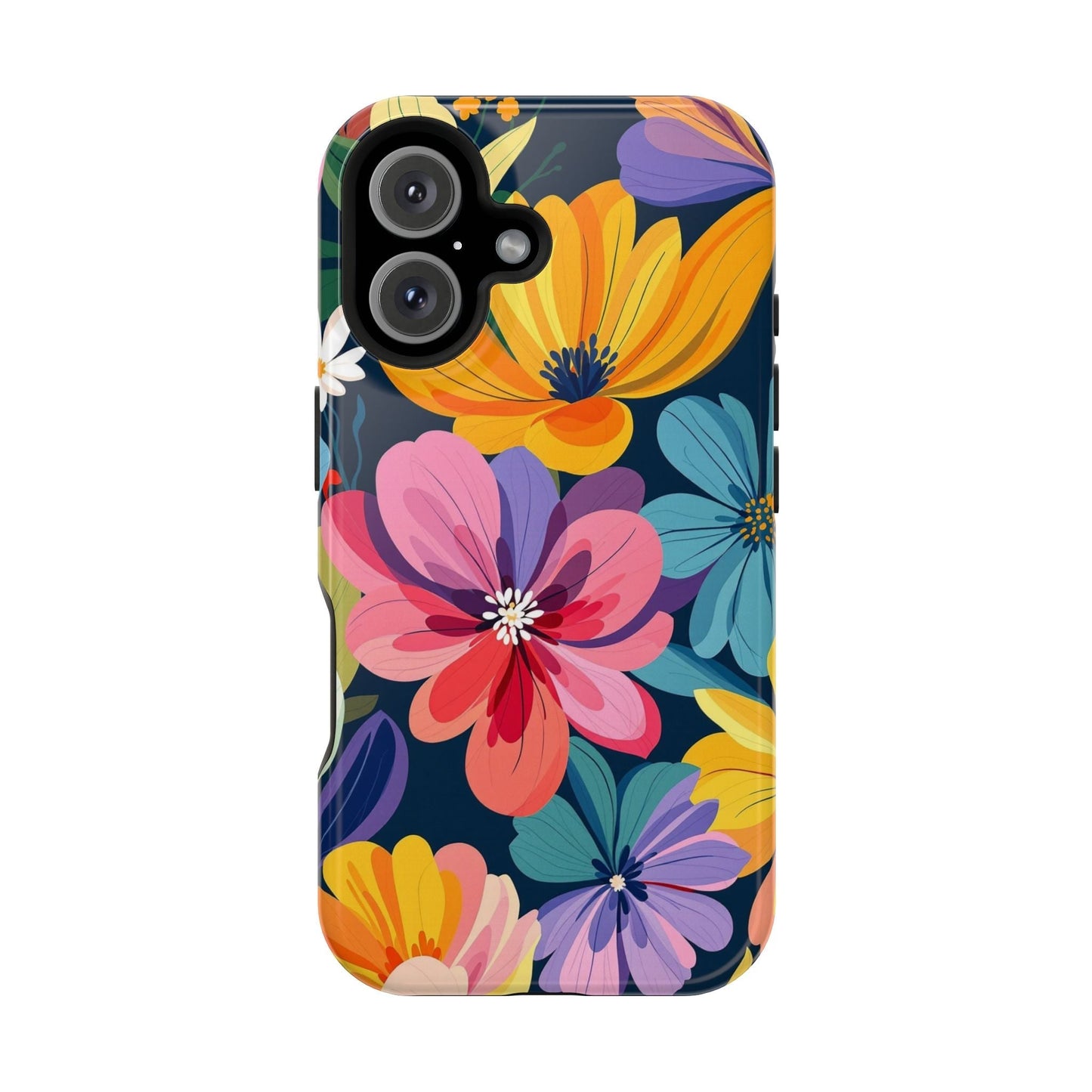 iPhone 17 case with colorful floral design and durable polycarbonate protection