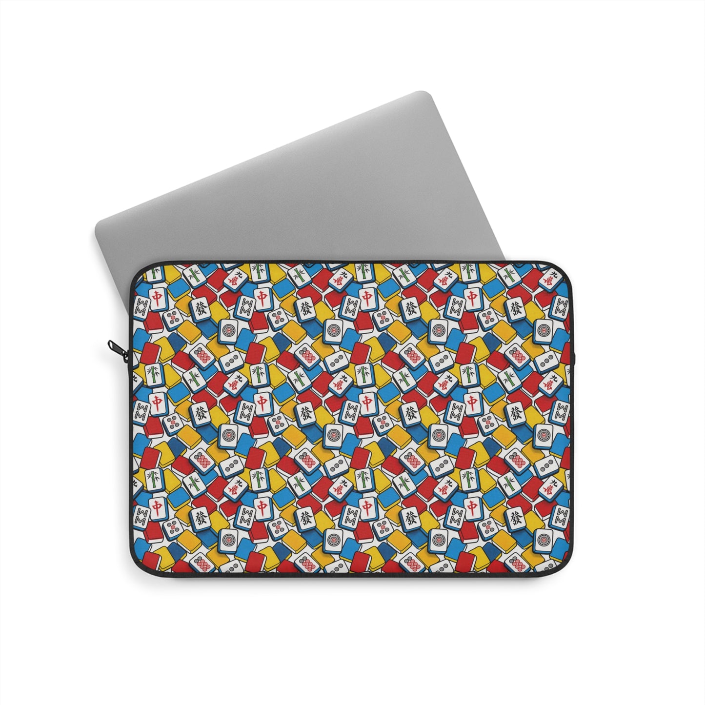 Vibrant Mahjong Laptop Sleeve — Colorful Tile Design Case