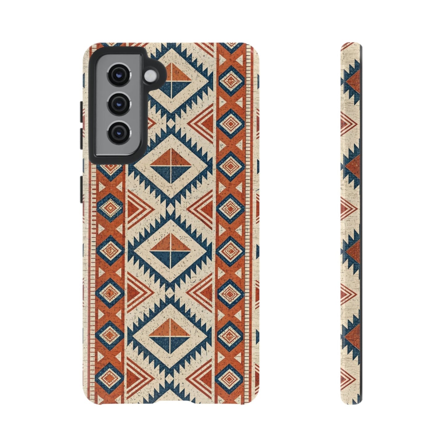 Samsung phone case with tribal design pattern in earthy tones, durable and stylish protection for Galaxy S models