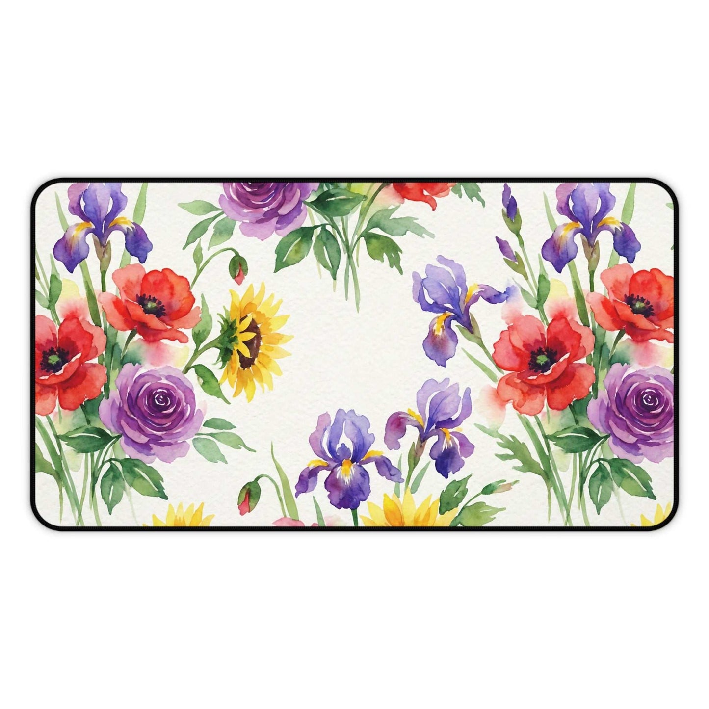 Watercolor Bouquet Desk Mat — Floral Office Mouse Pad