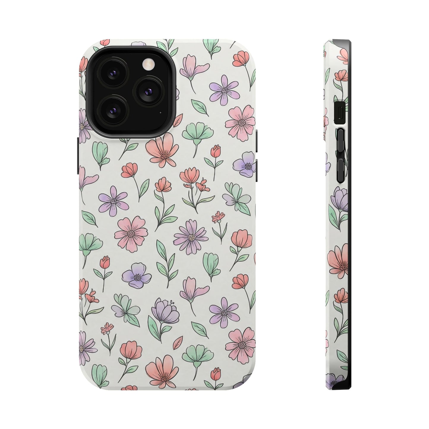 Artistic Floral iPhone Case — Magnetic Impact-Resistant Protection