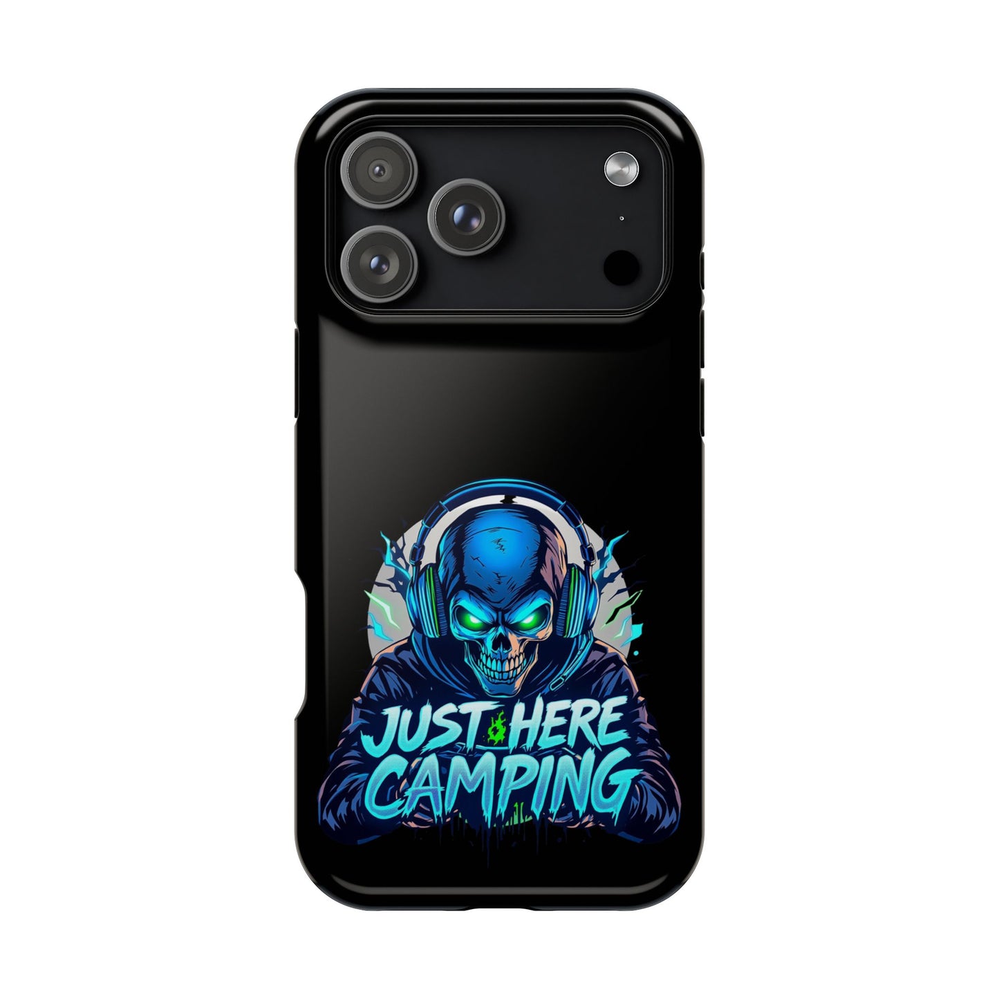 Just Here Camping Gamer iPhone Case – Durable Protective MagSafe Cover