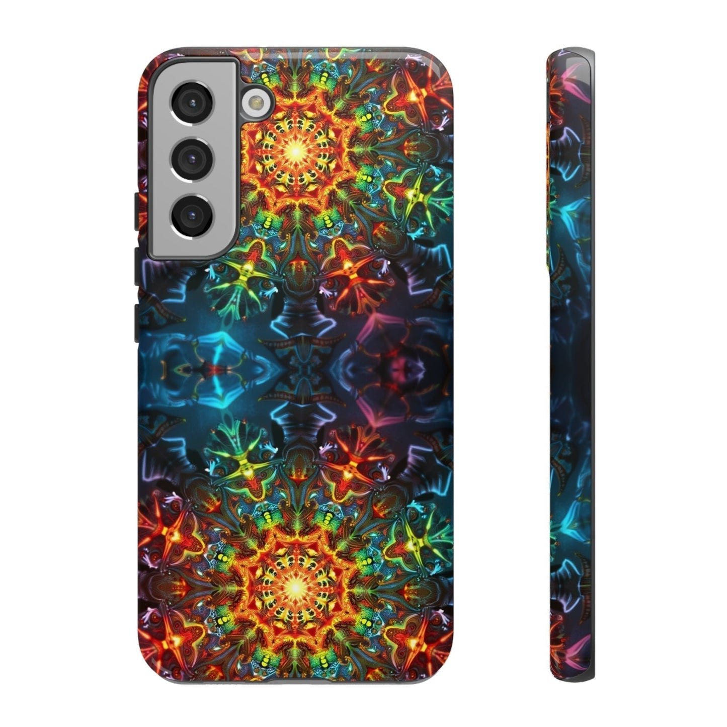 Abstract Kaleidoscope Samsung phone case with vibrant, colorful geometric pattern and durable protective design.