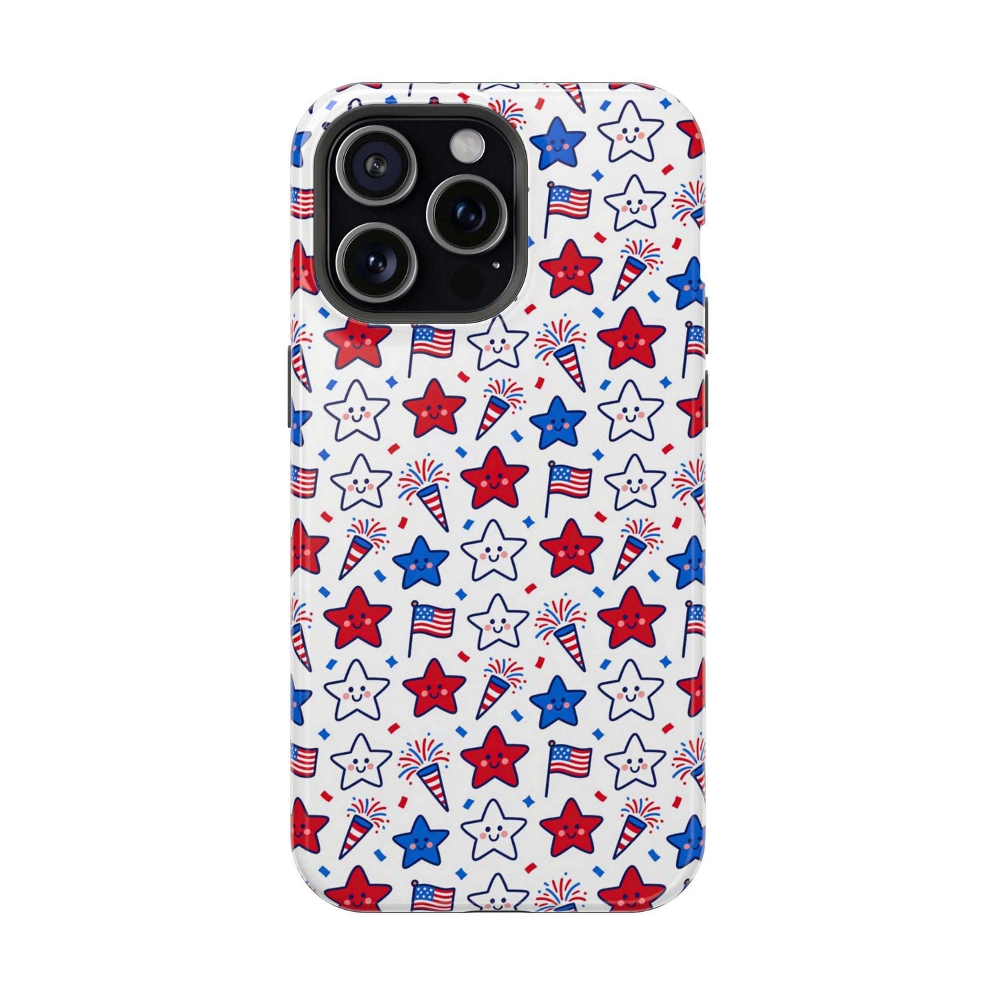 Kawaii 4th of July Phone Case – Cute Patriotic iPhone Case with MagSafe, Shockproof Protective Cover