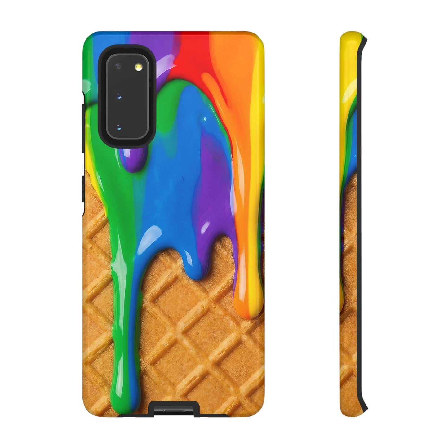 Rainbow Waffle Drip Samsung Phone Case — Tough Protective Cover