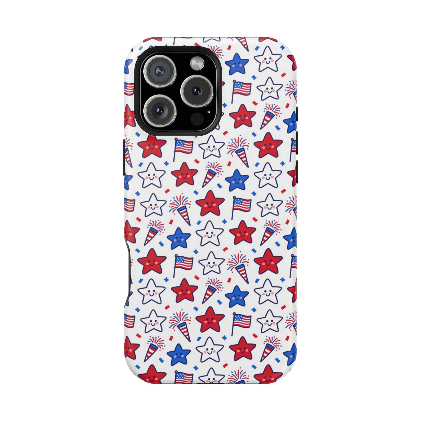 Kawaii 4th of July Phone Case – Cute Patriotic iPhone Case with MagSafe, Shockproof Protective Cover