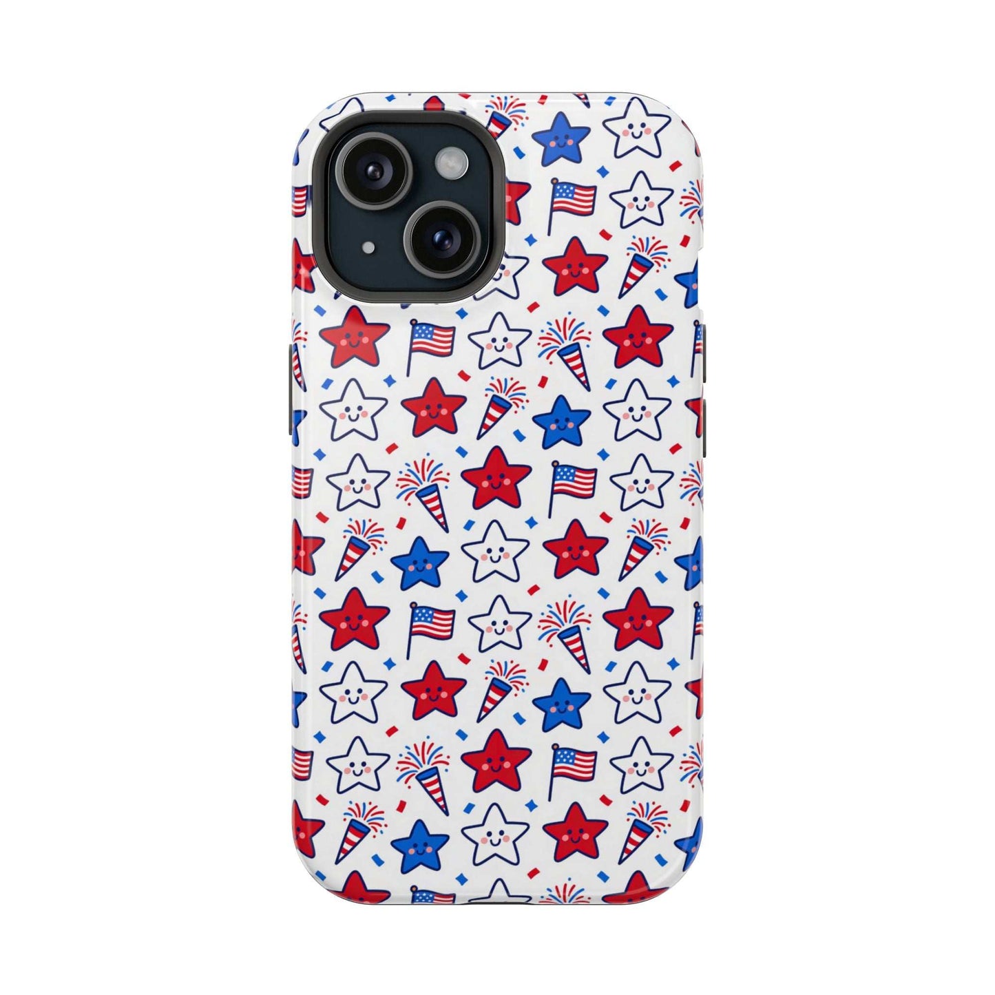 Kawaii 4th of July Phone Case – Cute Patriotic iPhone Case with MagSafe, Shockproof Protective Cover