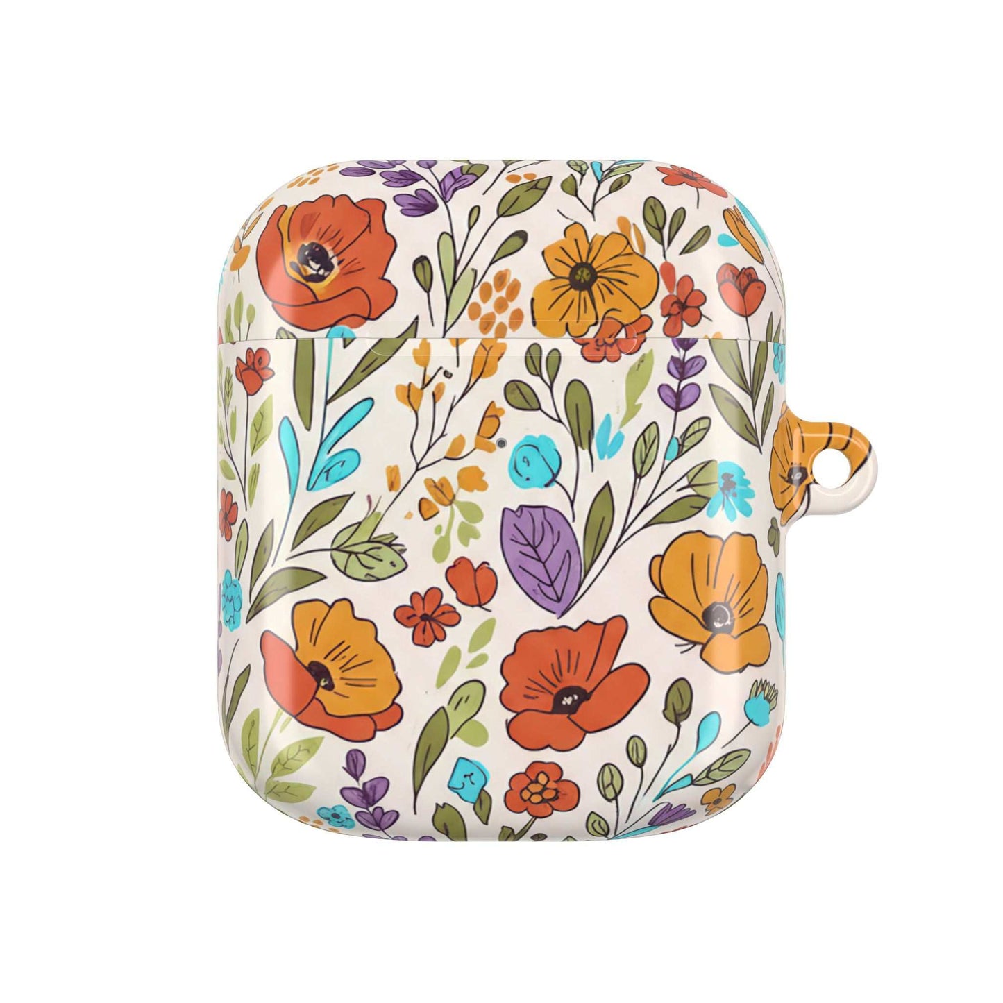 Floral Drawing AirPod Case — Botanical Sketch Protective Cover