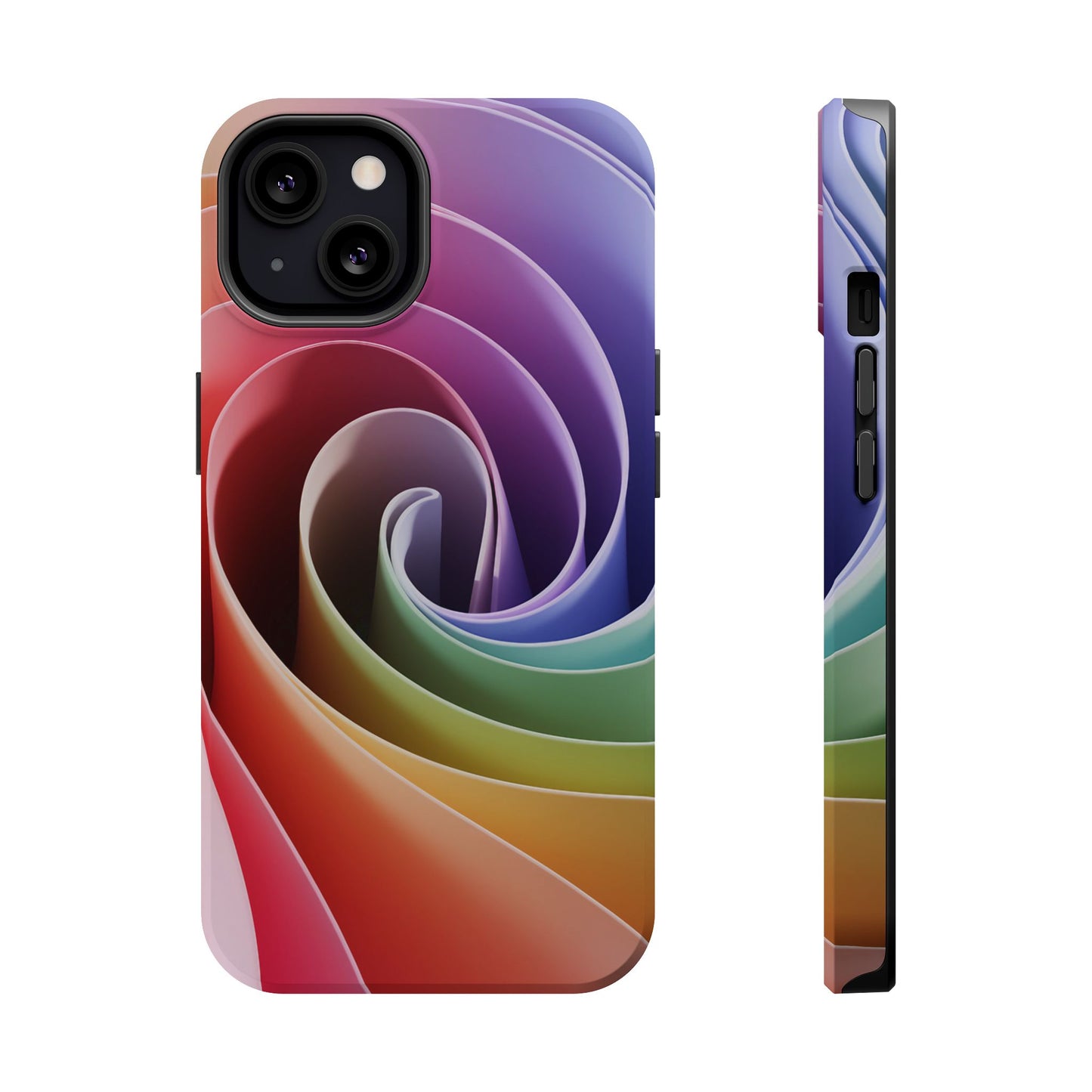 Twisted Rainbow Swirl Design iPhone Tough Case