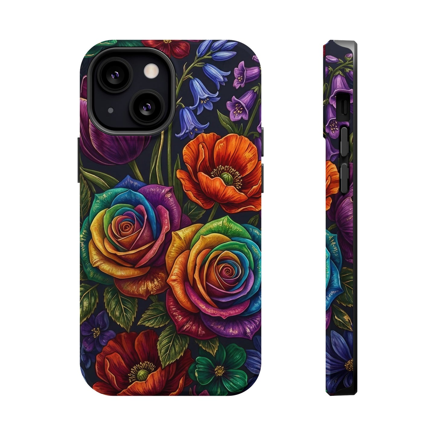 Rainbow Rose iPhone Tough Case — Magnetic Impact-Resistant Phone Case