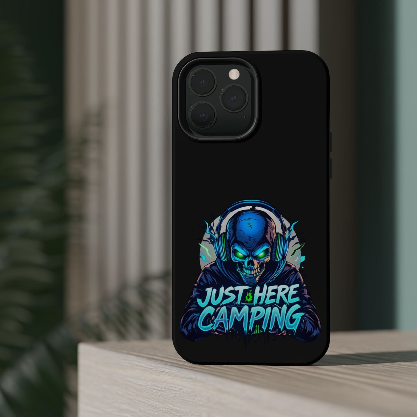 Just Here Camping Gamer iPhone Case – Durable Protective MagSafe Cover