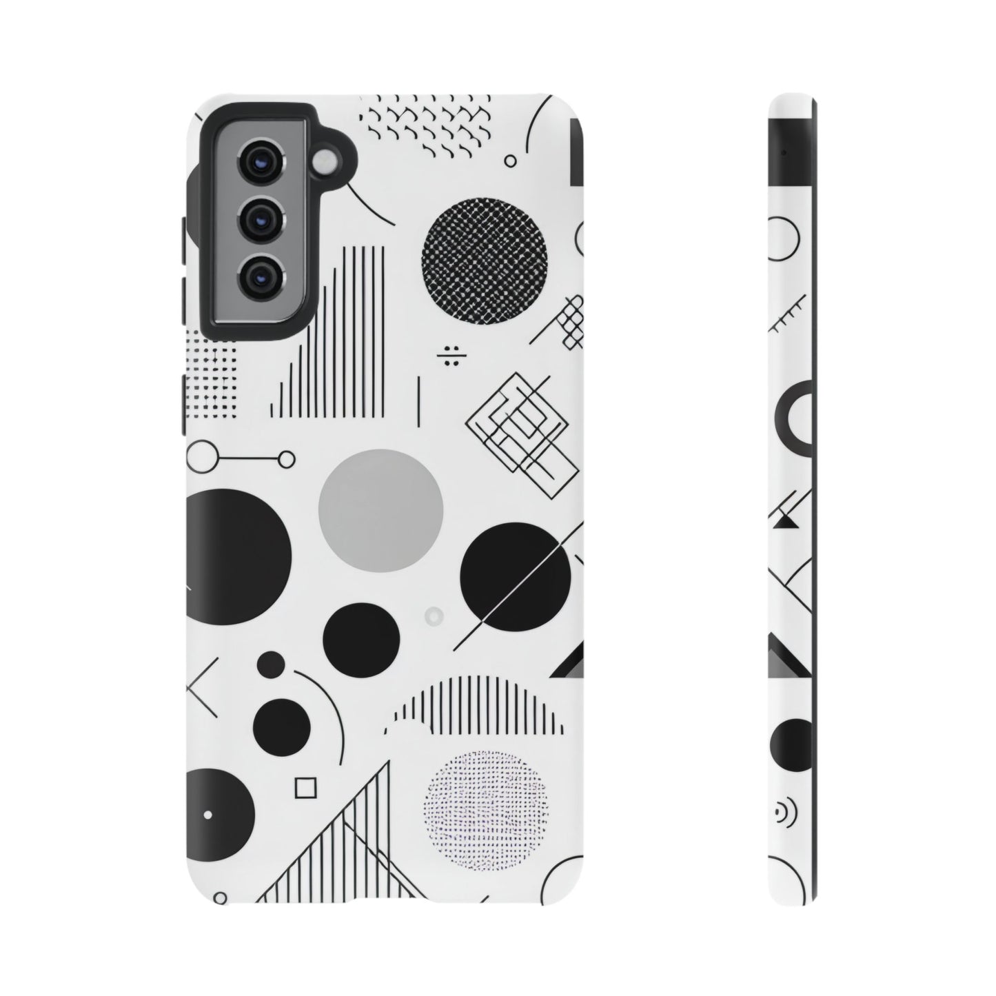 Black and White Abstract Art Design Samsung Tough Case