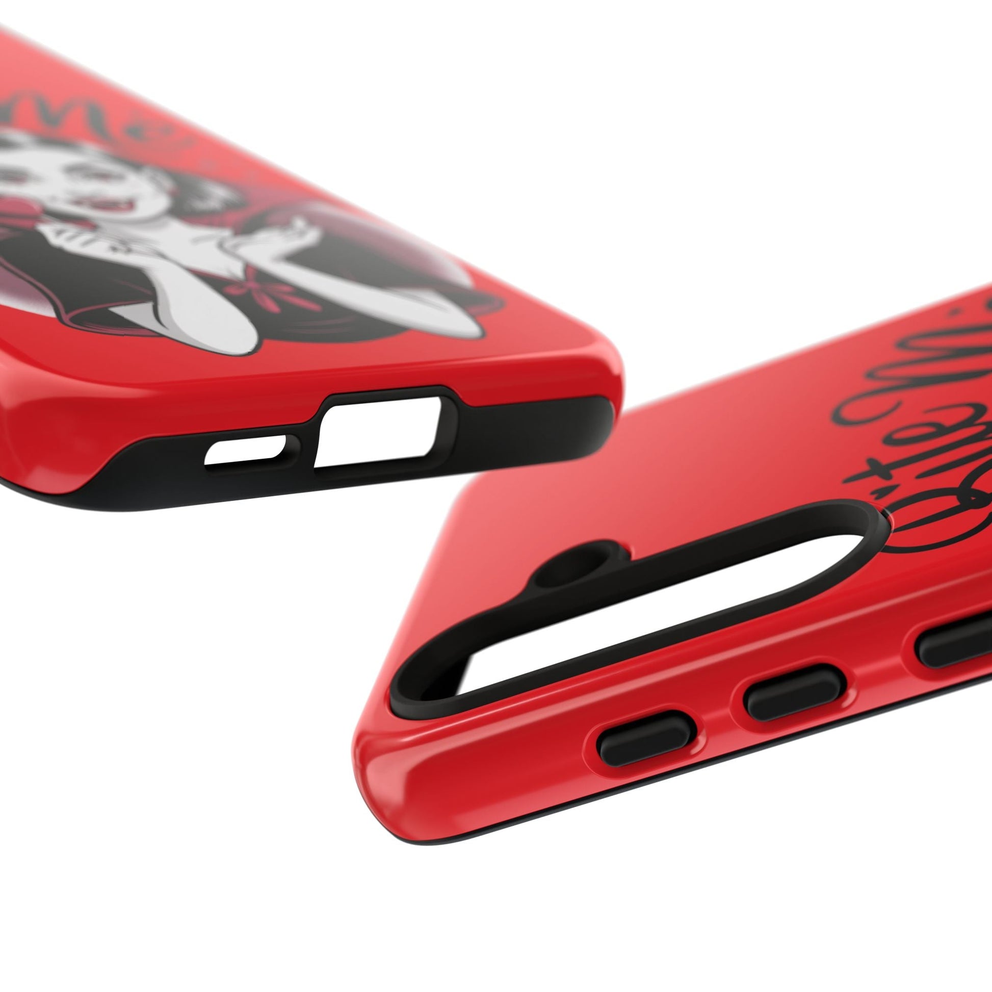 Red "Bite Me Vampire Samsung Phone Case" with 3D vampire design and precise cutouts for buttons and camera