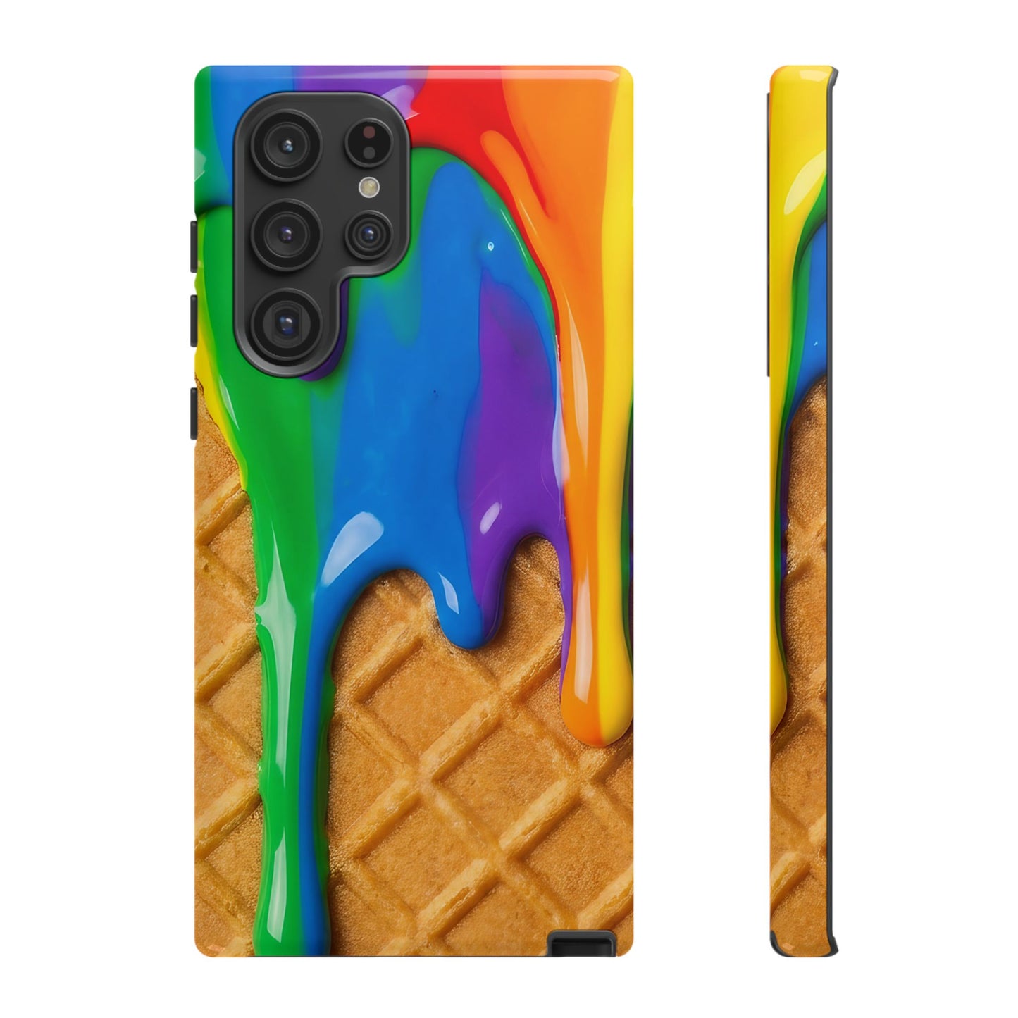 Rainbow Waffle Drip Samsung Phone Case — Tough Protective Cover