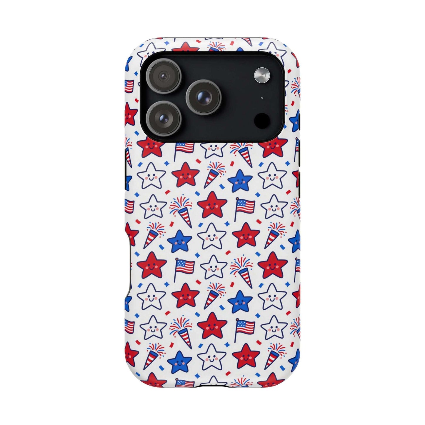 Kawaii 4th of July Phone Case – Cute Patriotic iPhone Case with MagSafe, Shockproof Protective Cover