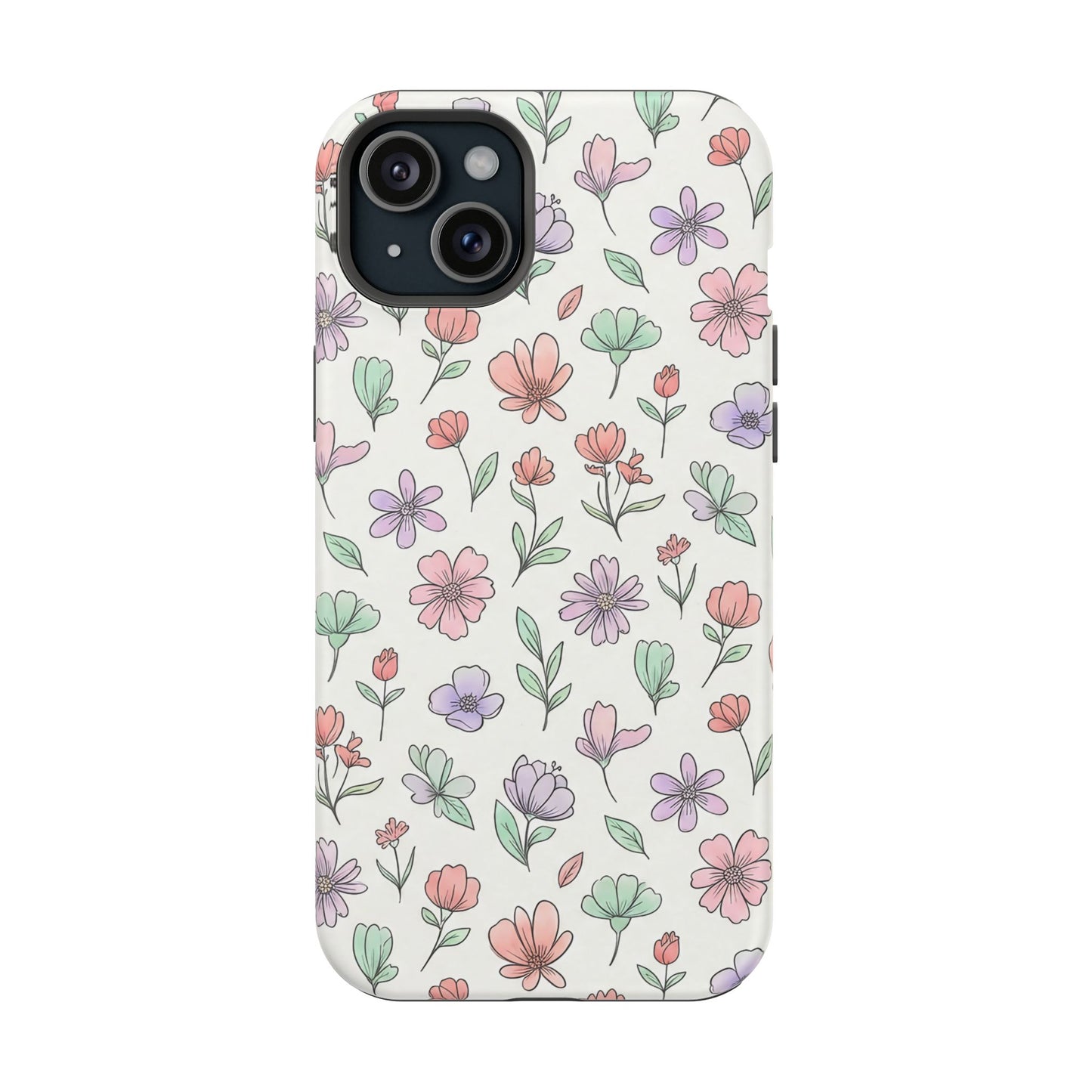 Artistic Floral iPhone Case — Magnetic Impact-Resistant Protection