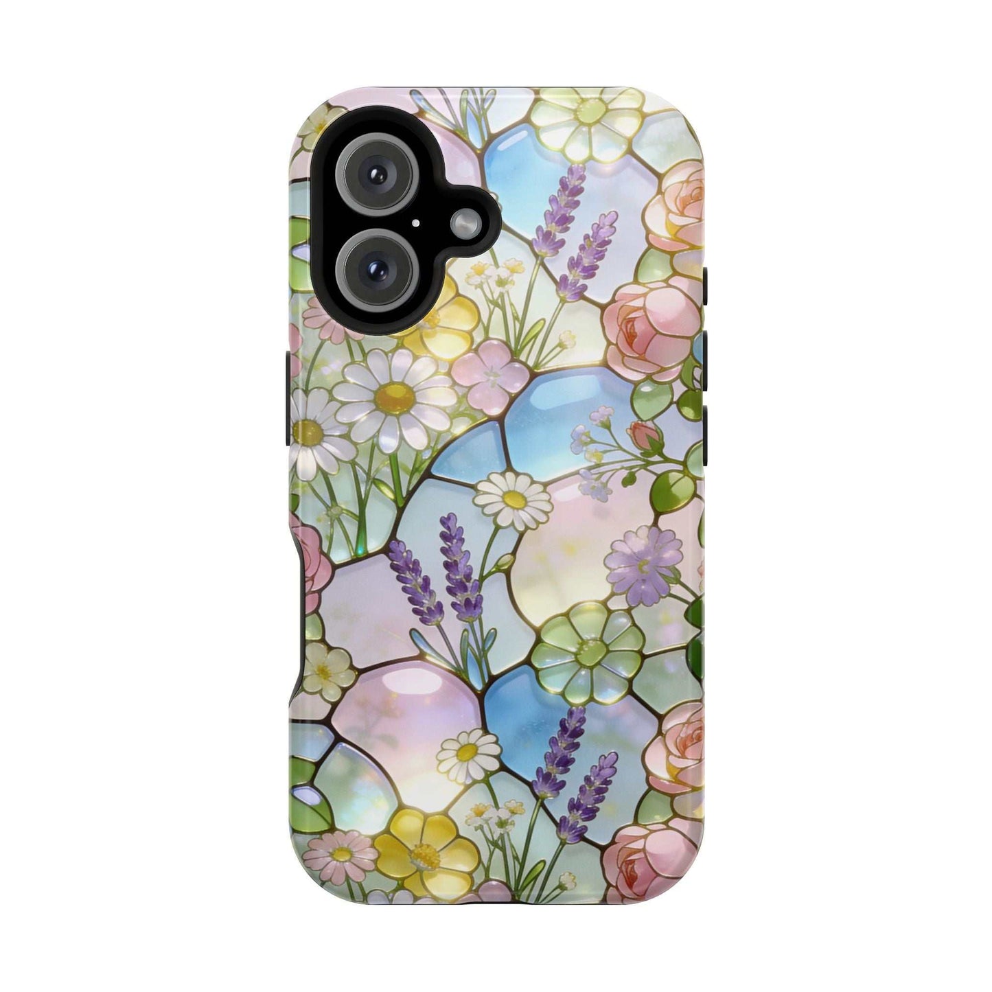 Stained Glass Floral iPhone Case — Magnetic Impact-Resistant