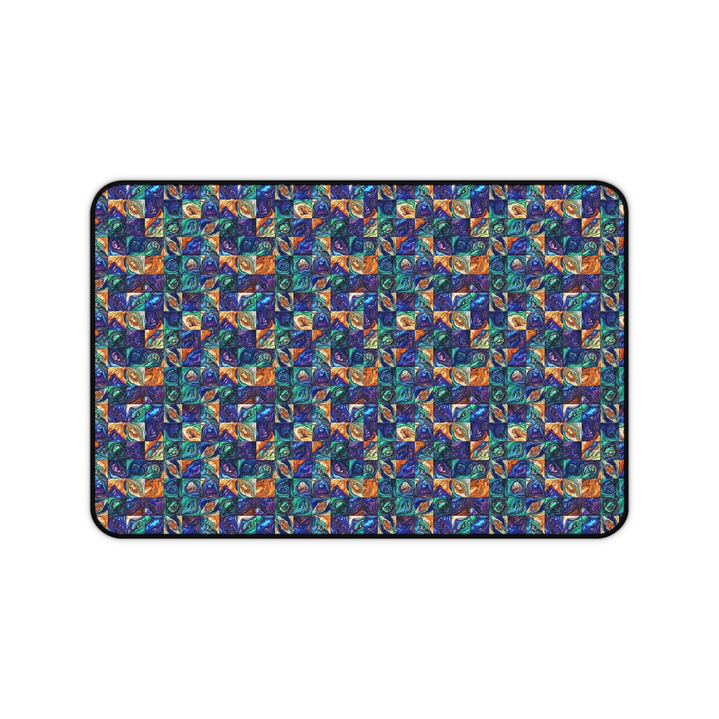 Purple & Blue Seascape Desk Mat — Abstract Ocean-Inspired Desk Pad
