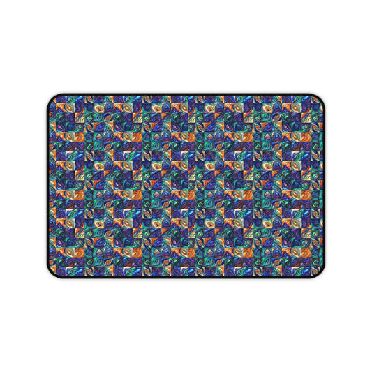 Purple & Blue Seascape Desk Mat — Abstract Ocean-Inspired Desk Pad