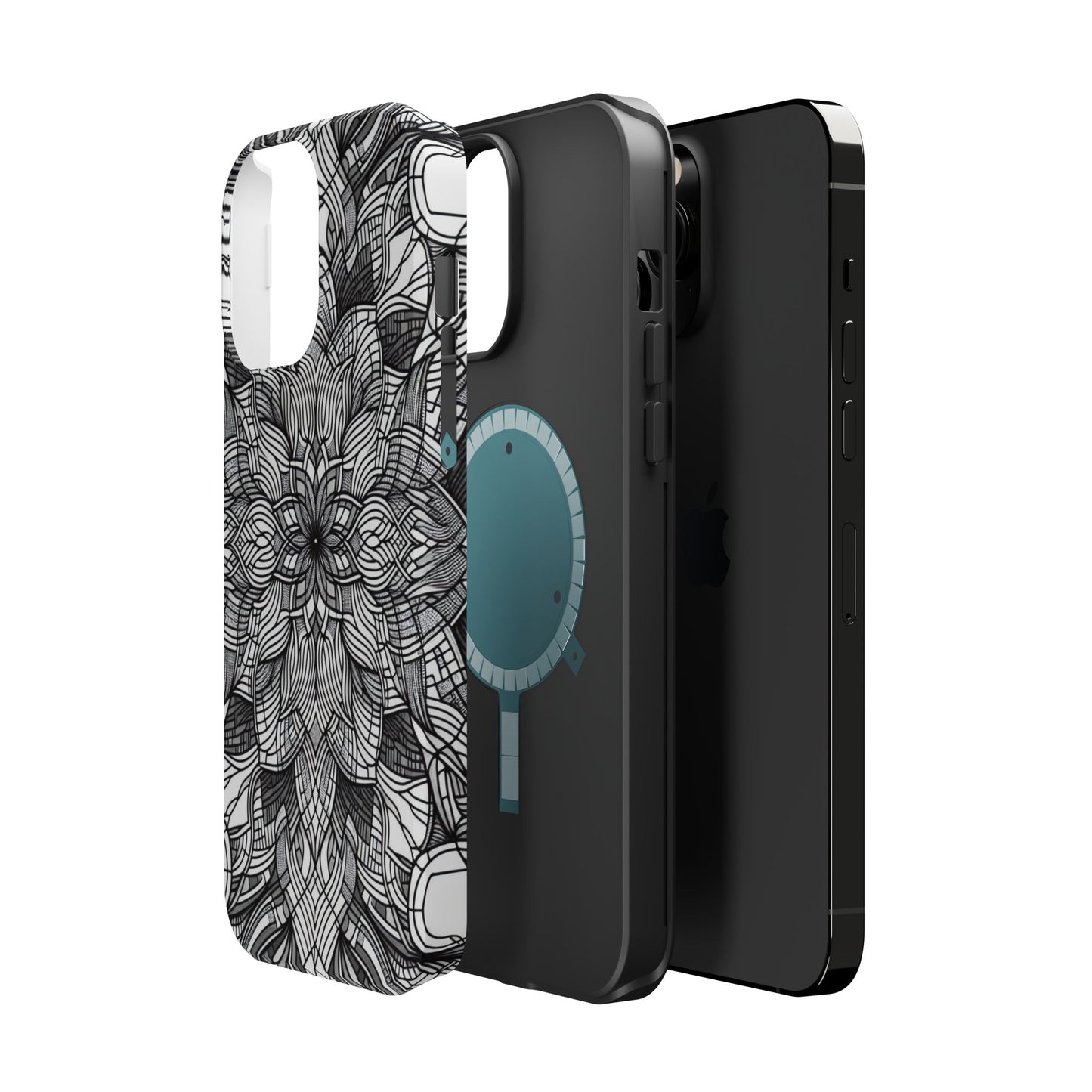Black and White Art Explosion iPhone Tough Case
