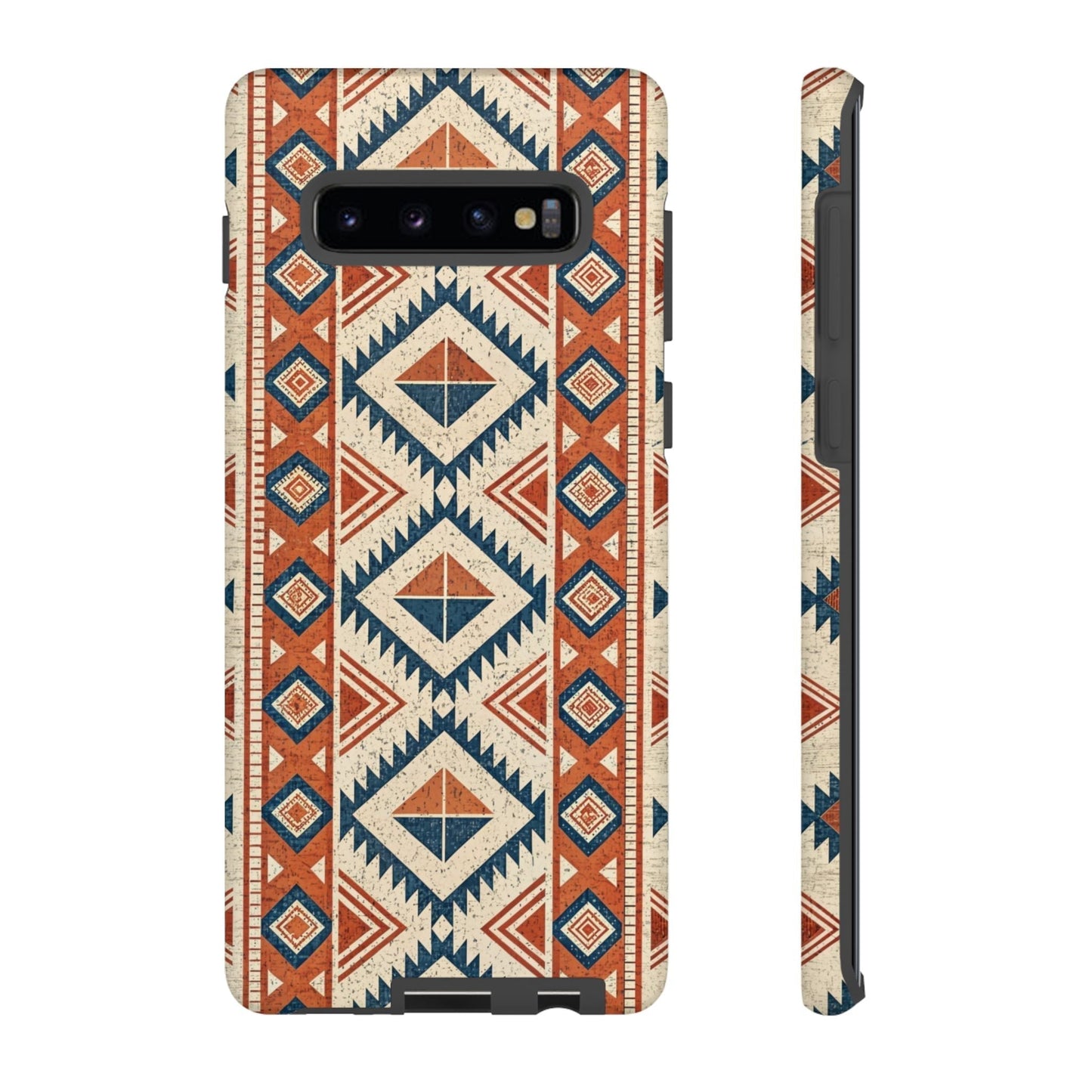 Samsung phone case with tribal design pattern in earthy tones, durable and stylish protection for multiple Galaxy models