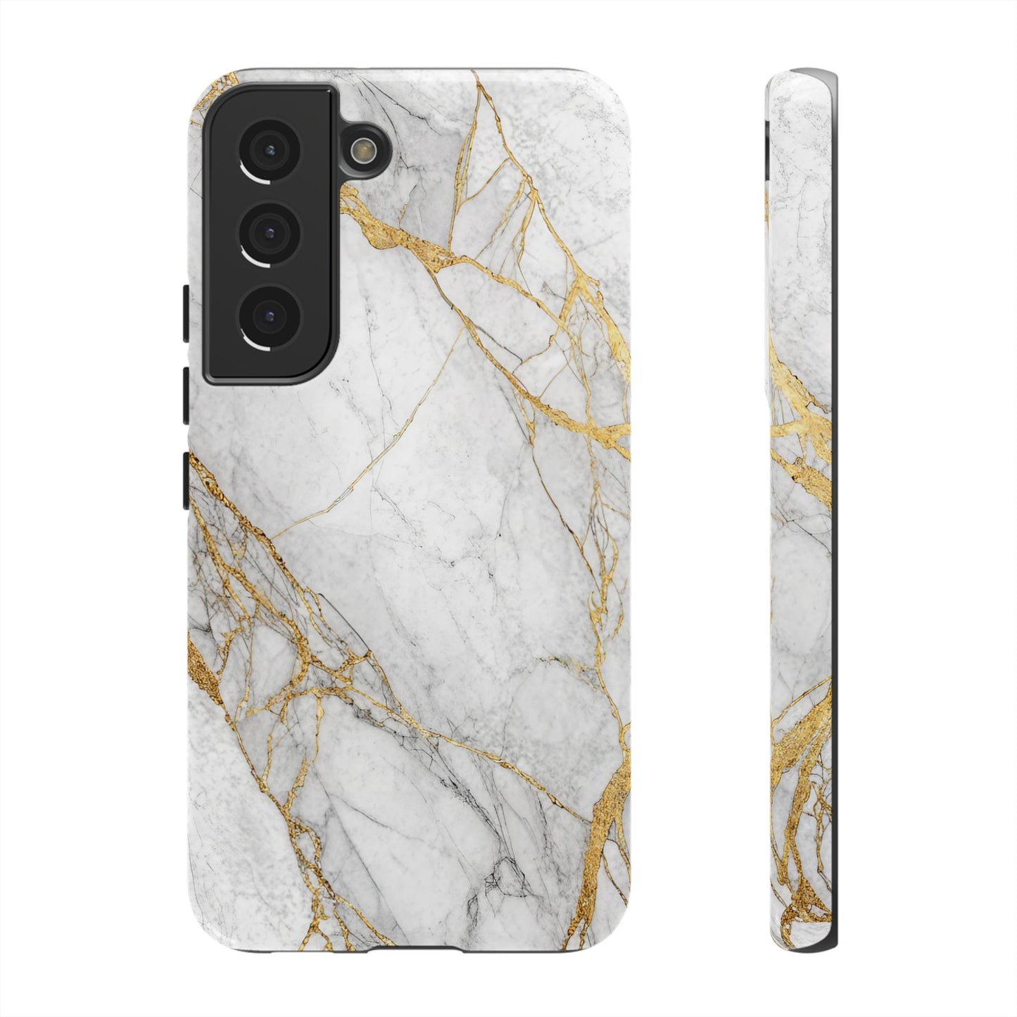 Golden White Marble Samsung Phone Case