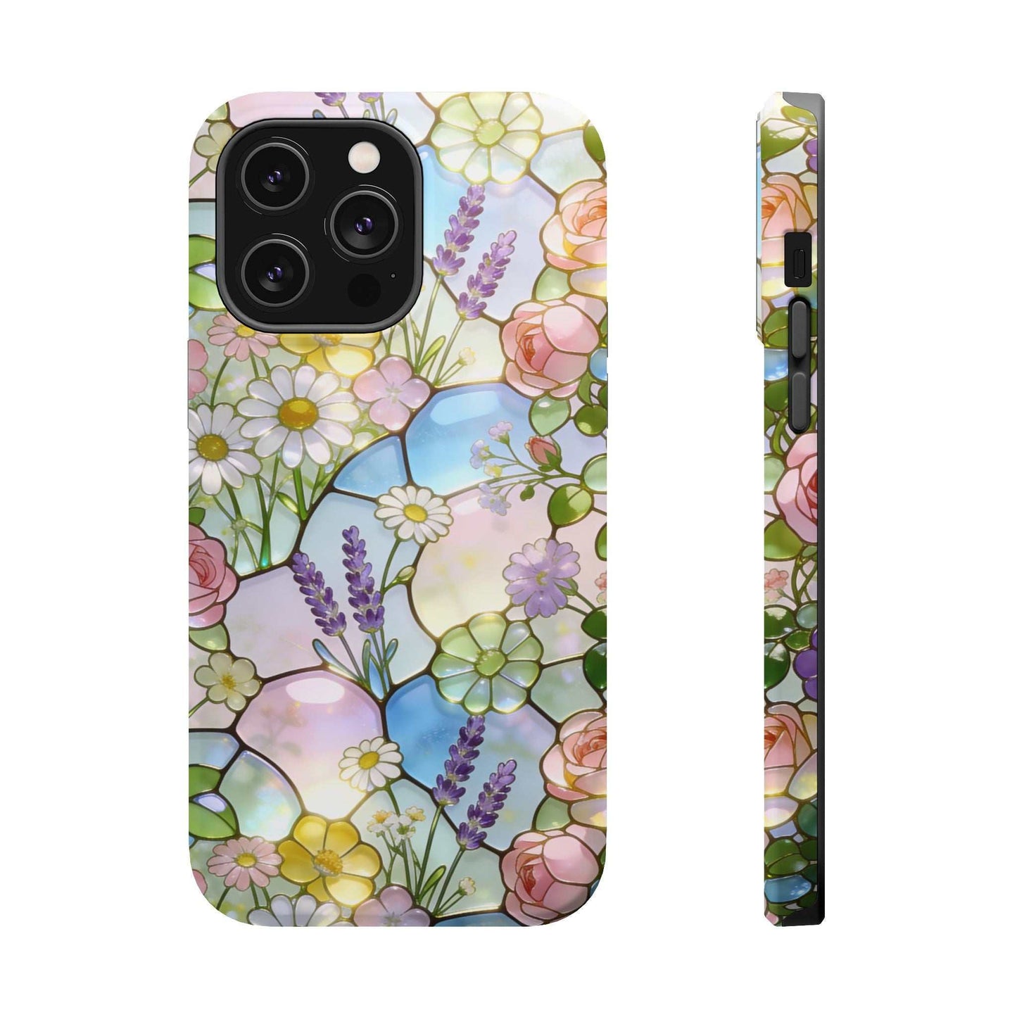 Stained Glass Floral iPhone Case — Magnetic Impact-Resistant