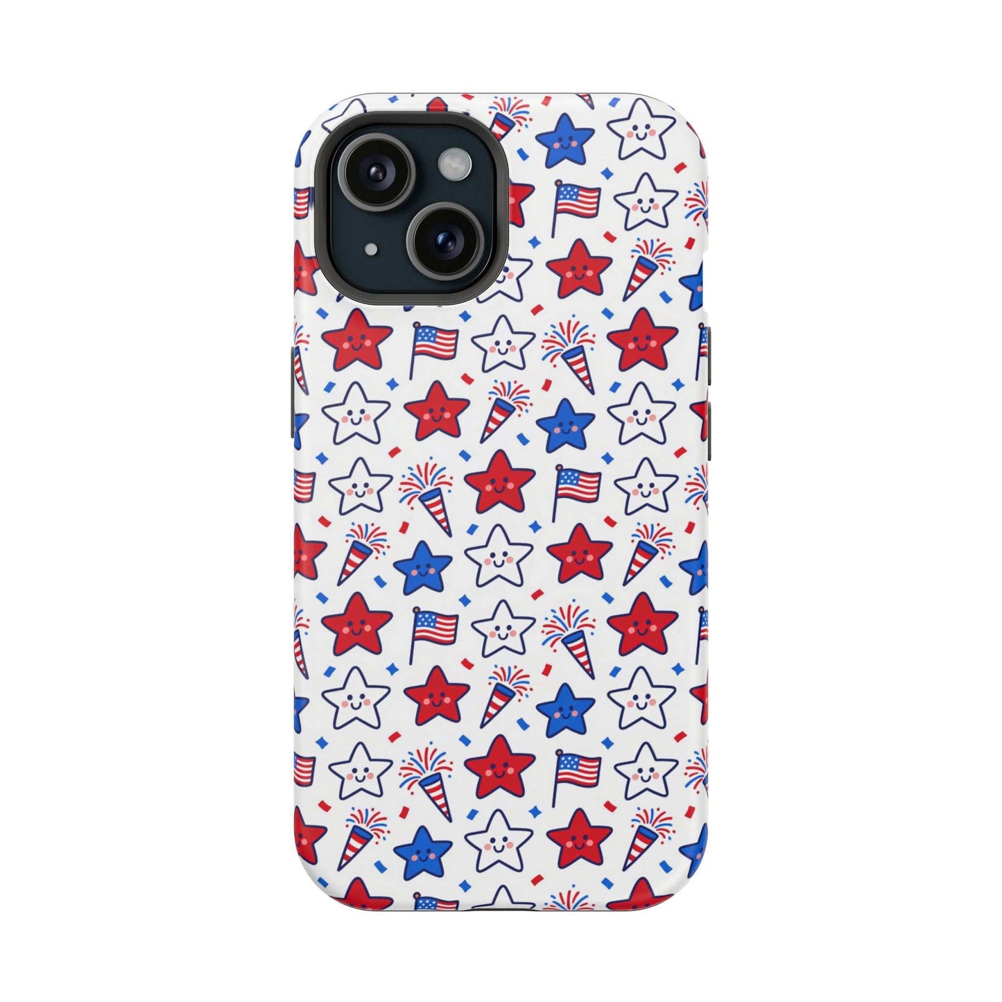 Kawaii 4th of July Phone Case – Cute Patriotic iPhone Case with MagSafe, Shockproof Protective Cover