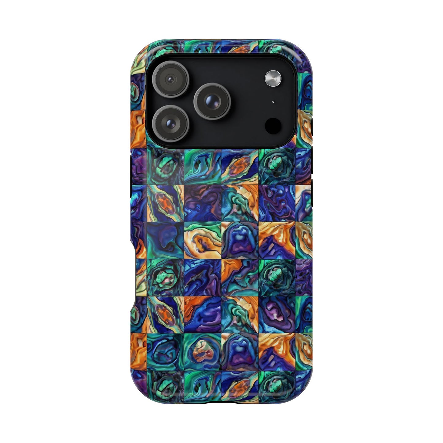 Abstract Purple & Green Seascape Magnetic Impact-Resistant iPhone Case