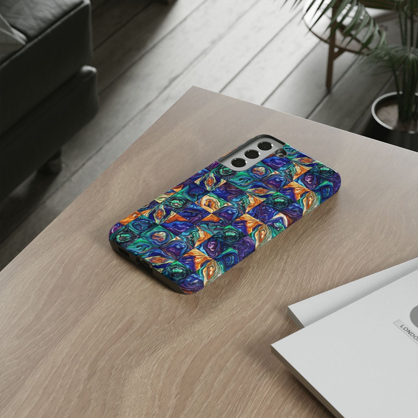 Abstract Purple & Green Sea Scape Samsung Phone Tough Case