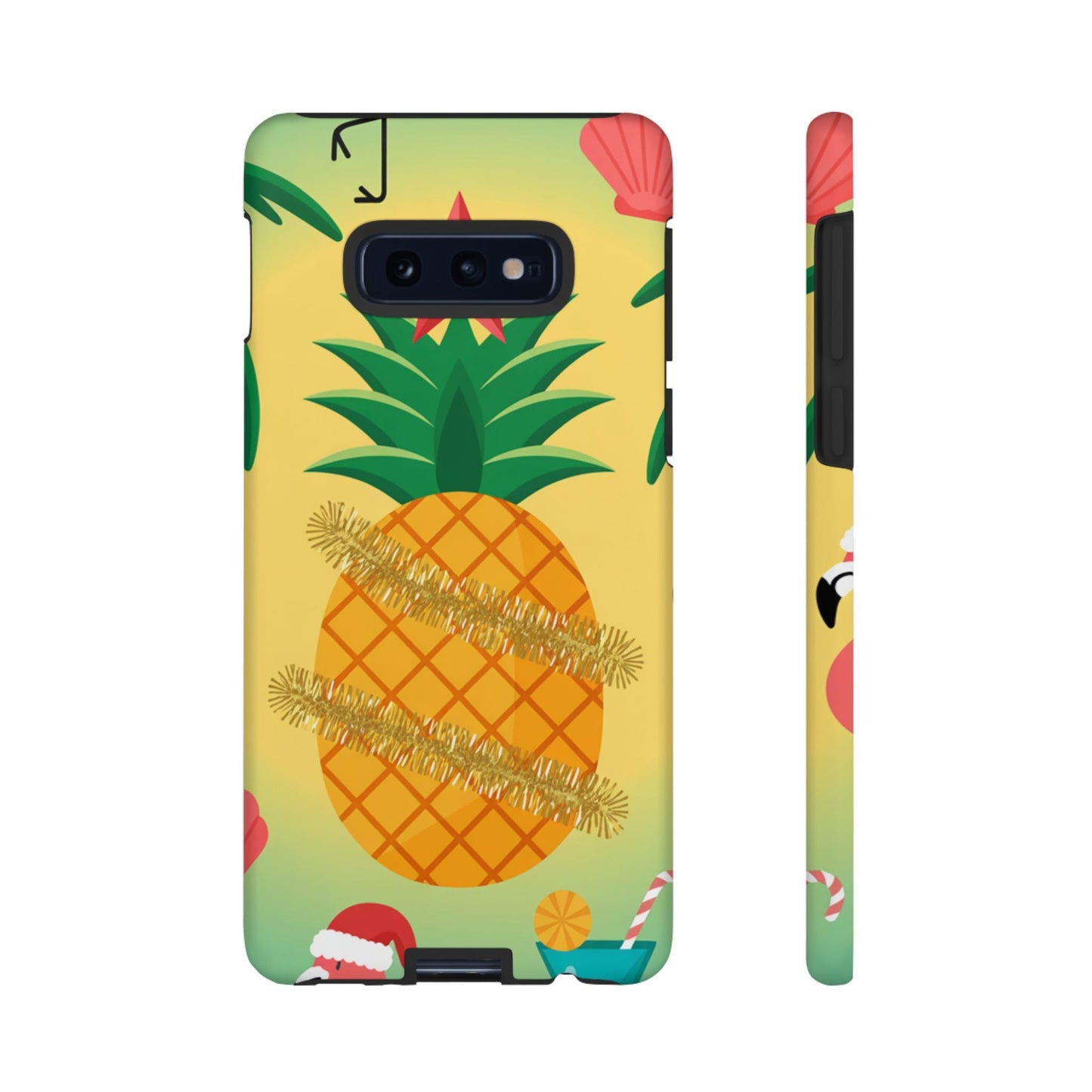 Samsung Christmas Pineapple phone case with festive tropical design and durable protective TPU silicone material